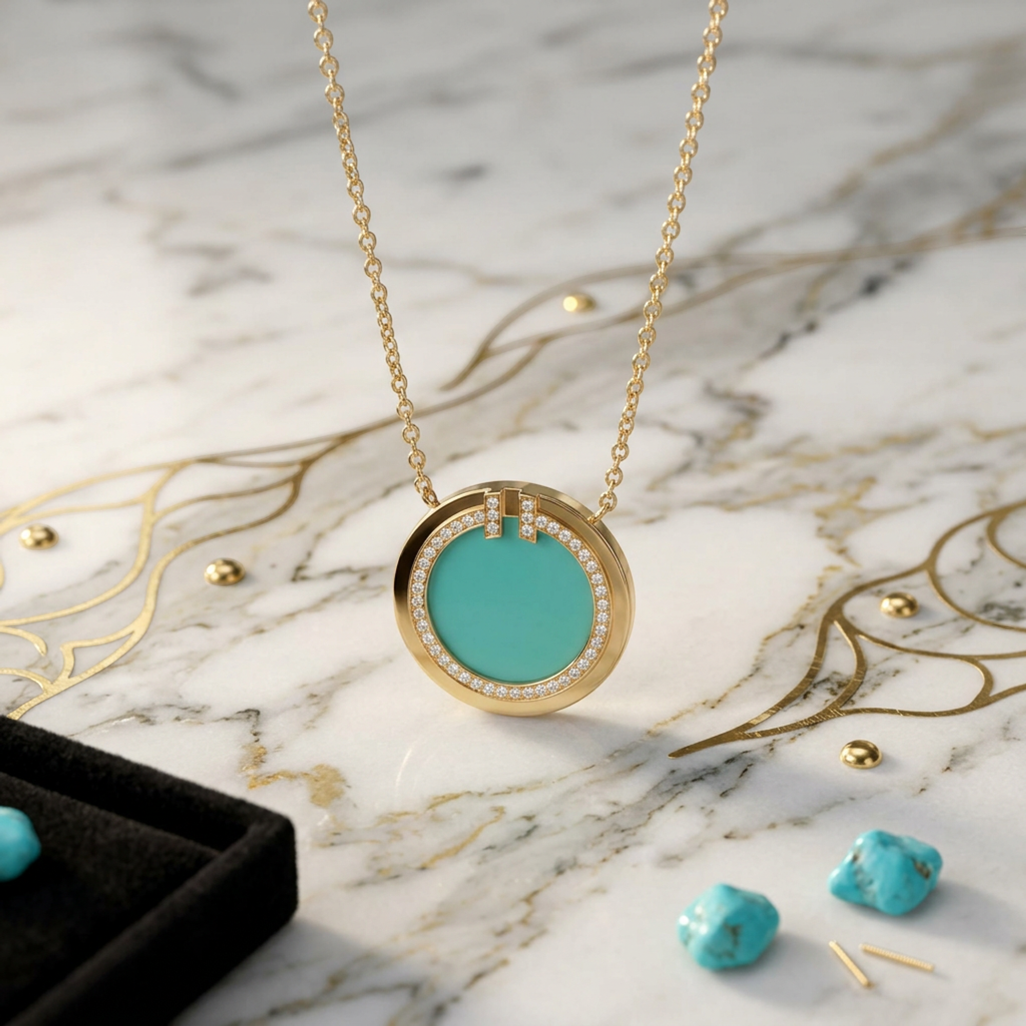 Tiffany T Two · Turquoise Diamond · Rose Gold