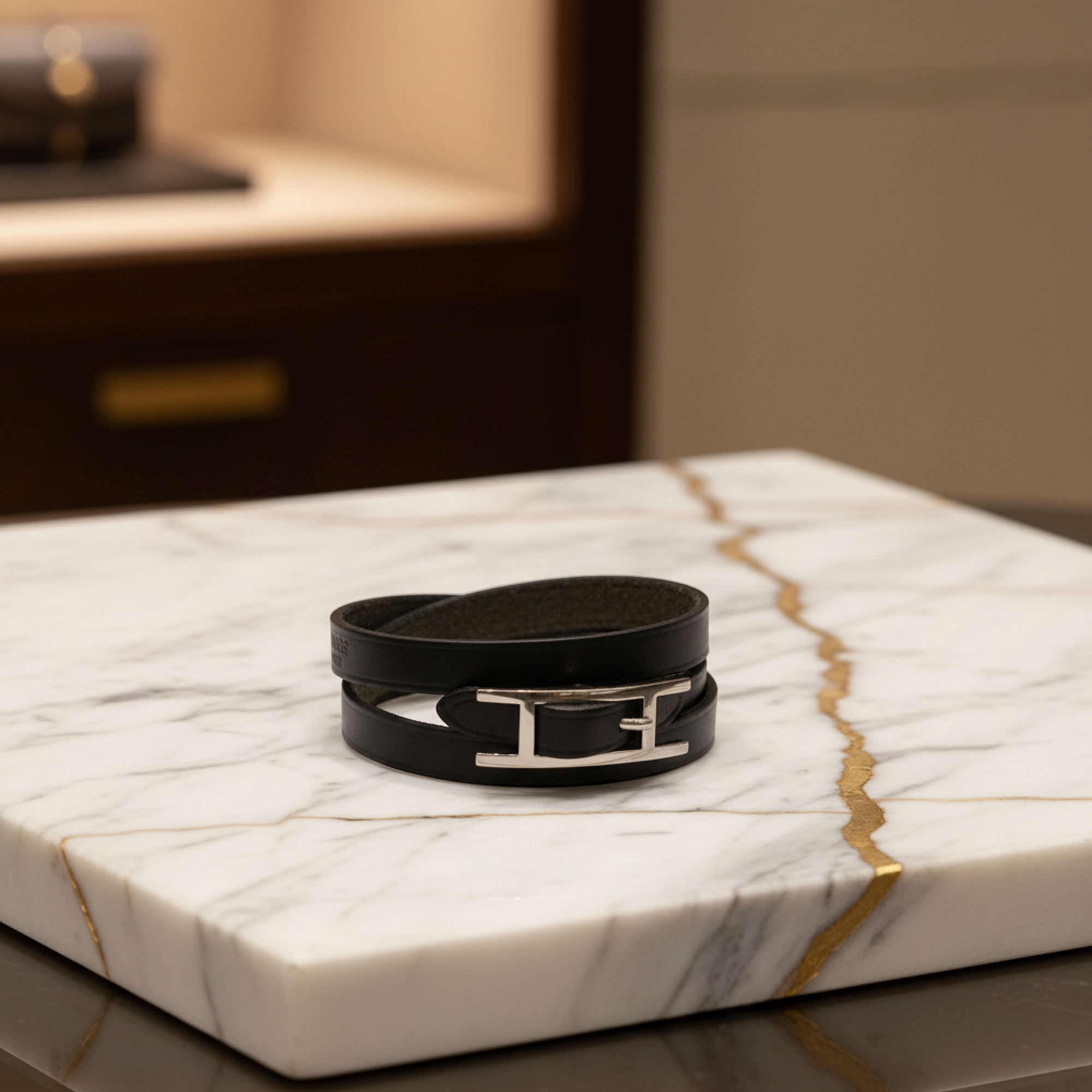Hermès Hapi · Triple Wrap · Box Calf Leather