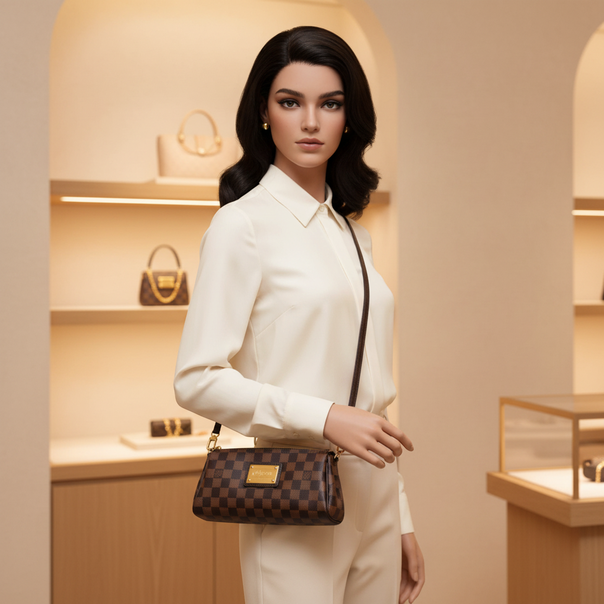 Louis Vuitton Damier Eva · Canvas Crossbody