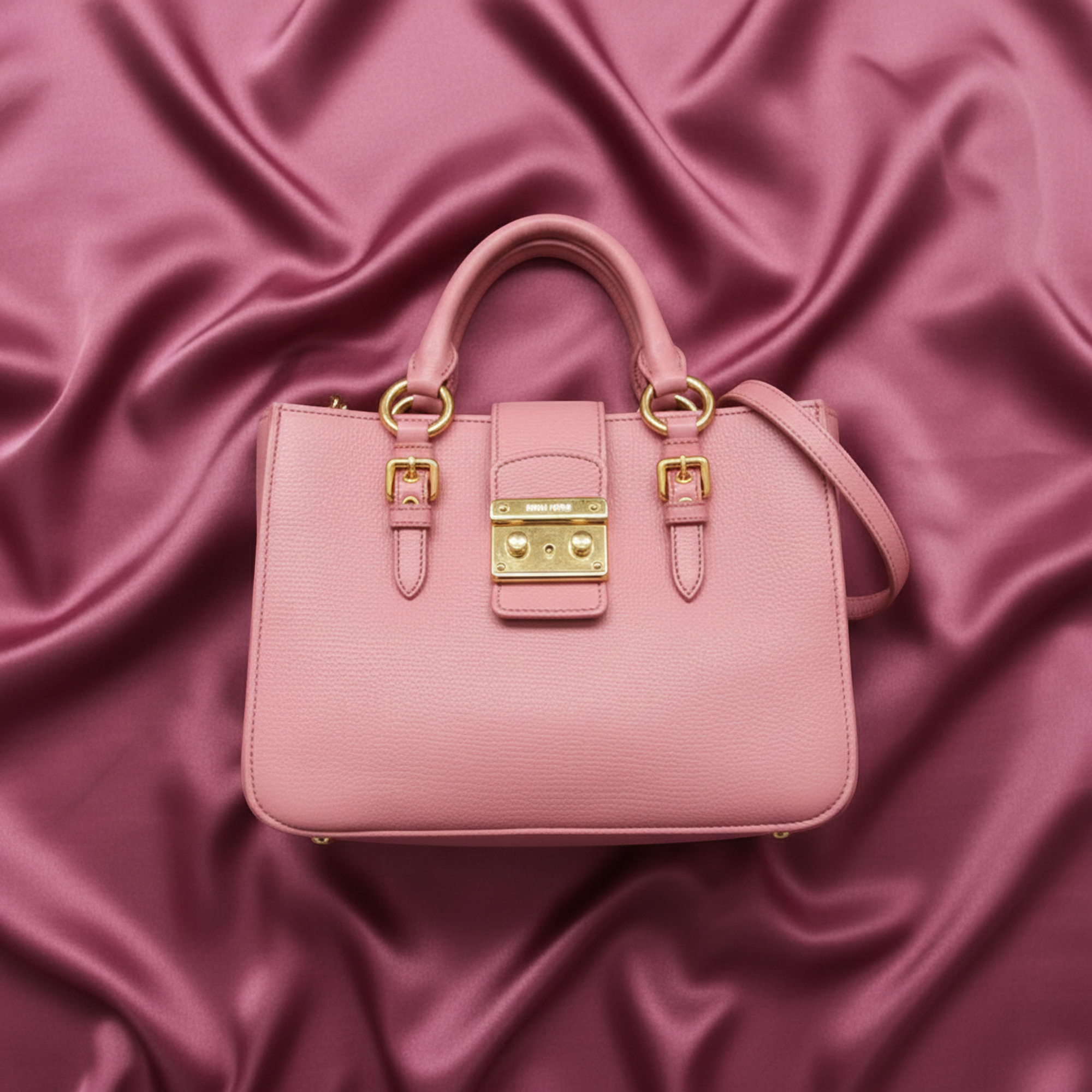 Miu Miu Madras · Leather Shoulder Bag