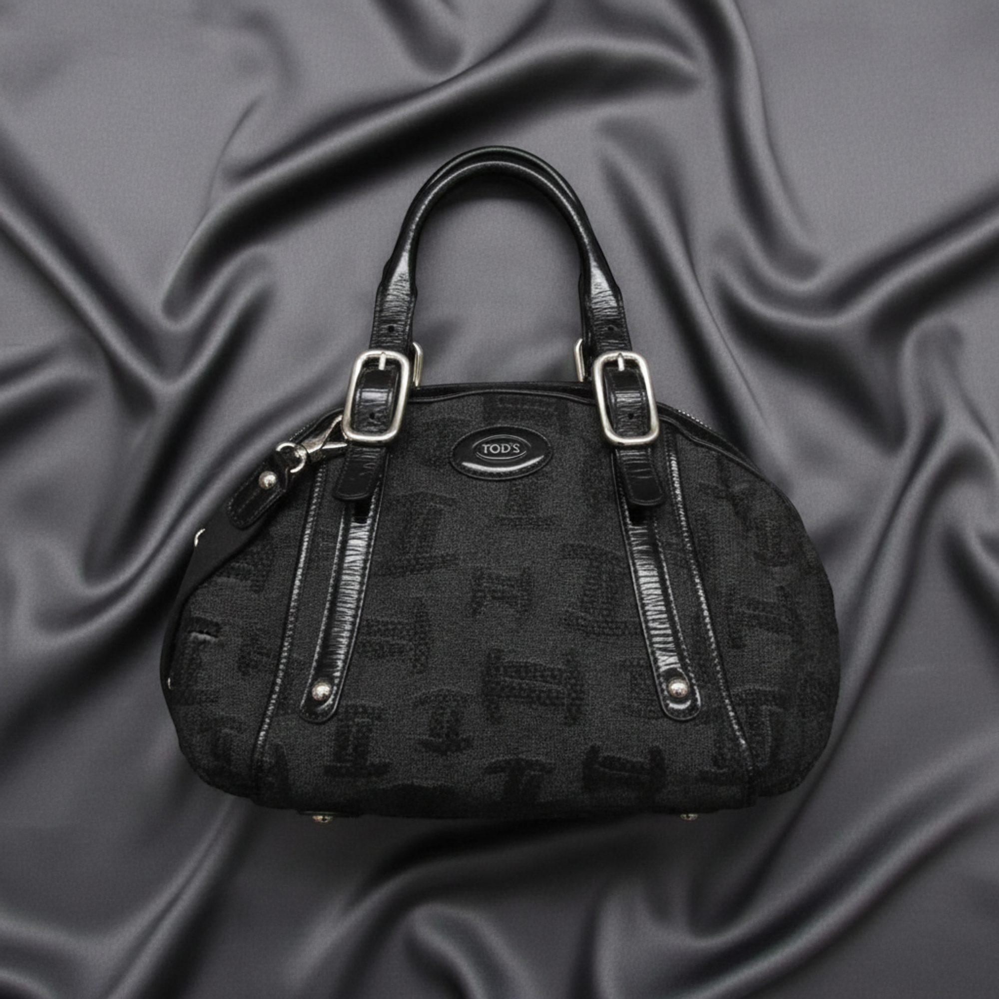 Tod's Small Boston · Canvas & Patent Leather