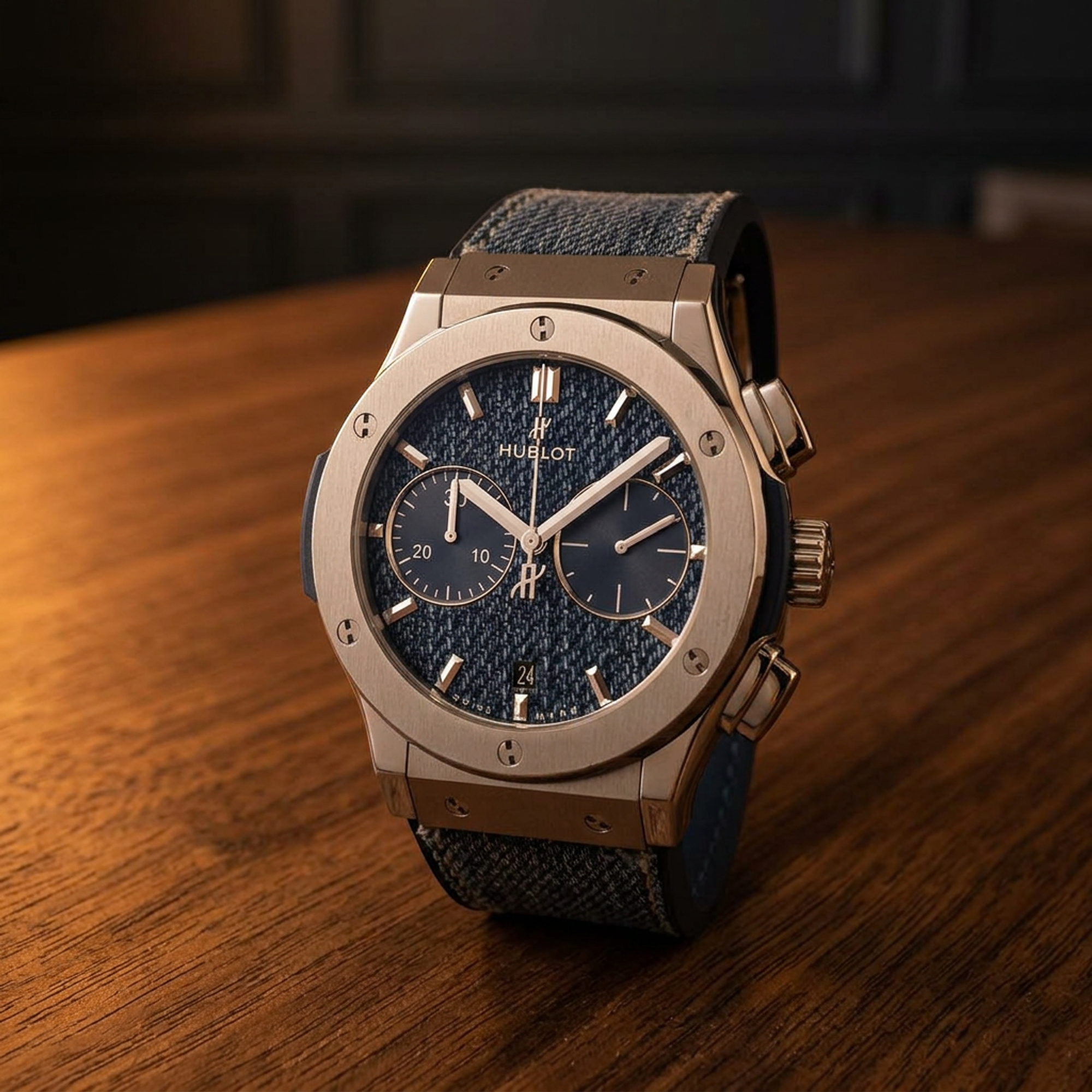 Hublot Classic Fusion Jeans · Titanium · Denim