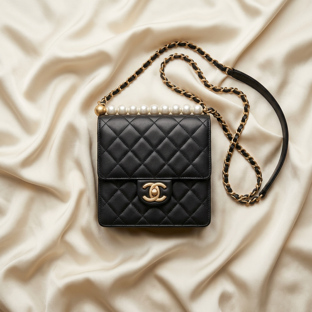 Chanel Matelassé · Lambskin · Pearl Chain