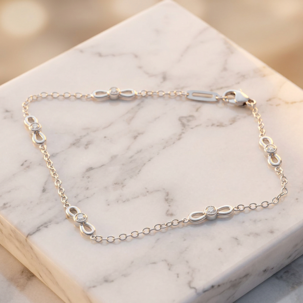 Tiffany Ribbon · Diamond · 18K White Gold