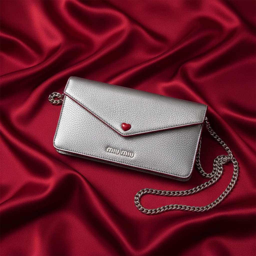 Miu Miu Madras Love · Leather Clutch