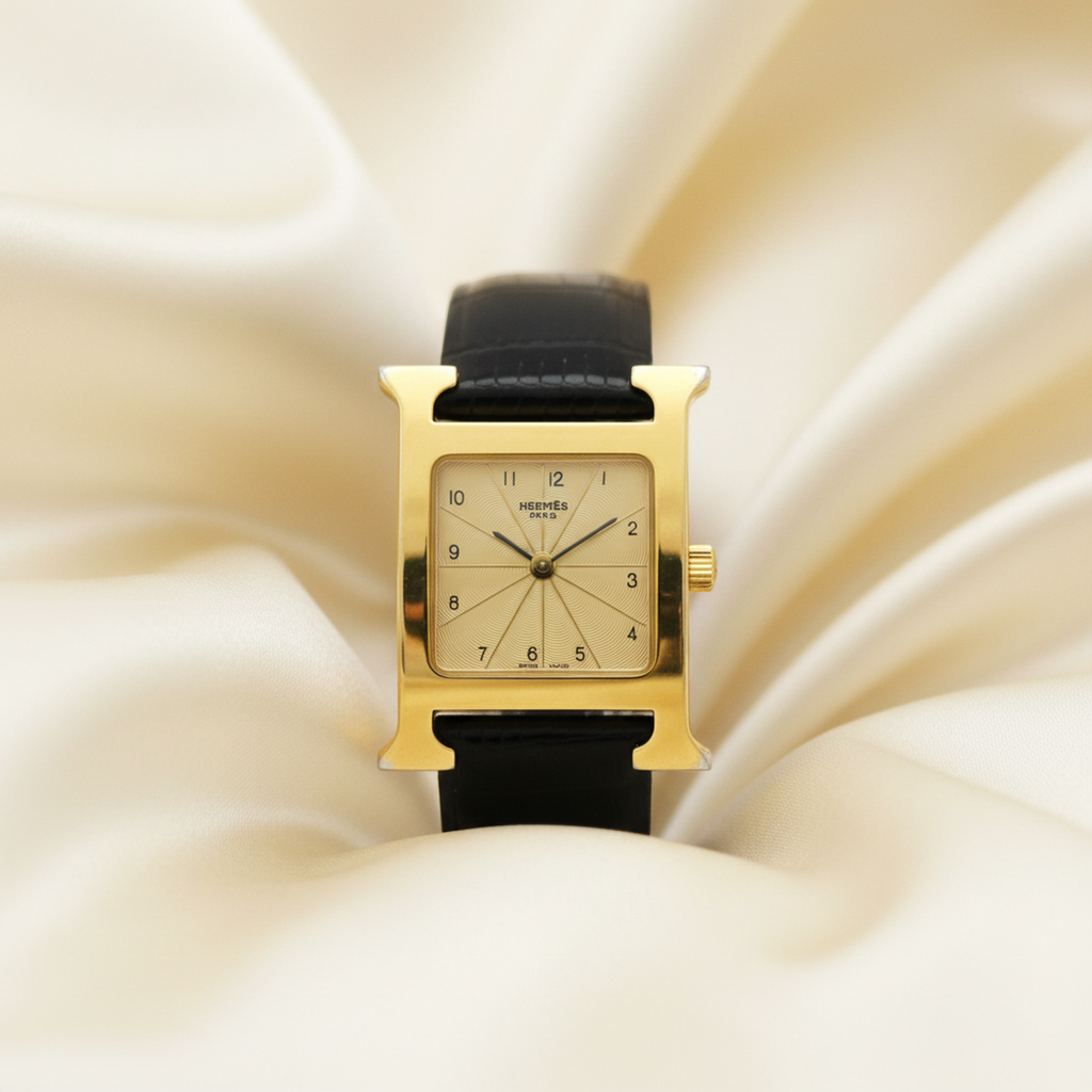 Hermès Heure H · Gold Plated · Leather