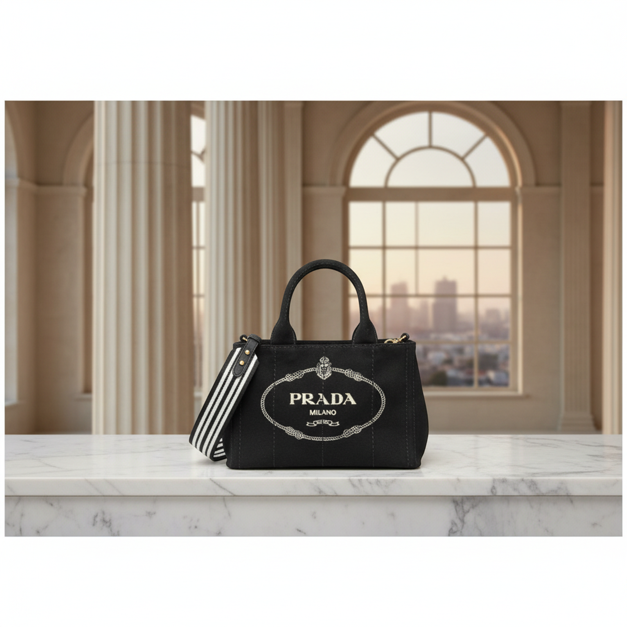 Prada Canapa · Denim Shoulder Bag