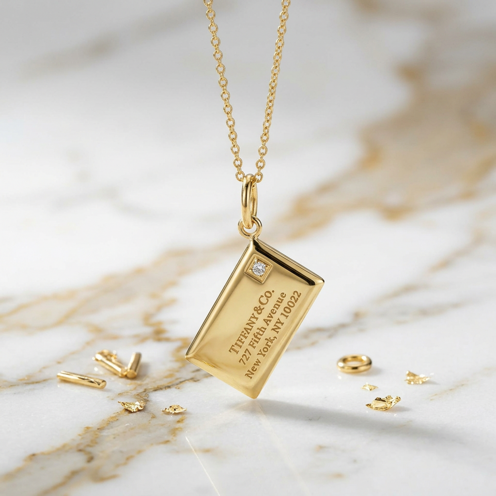 Tiffany Letter Envelope · Diamond · 18K Gold