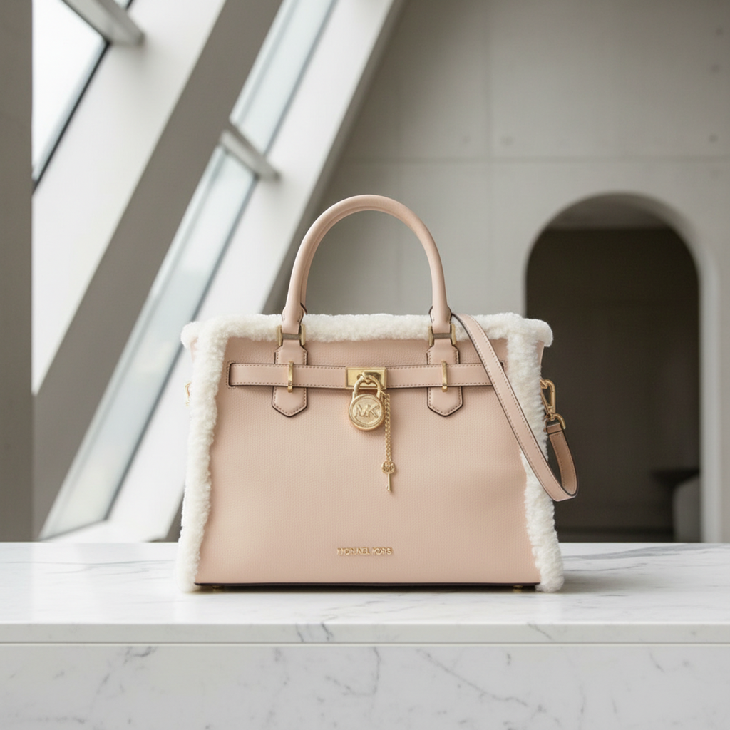 Michael Kors Hamilton · Leather & Fur Satchel