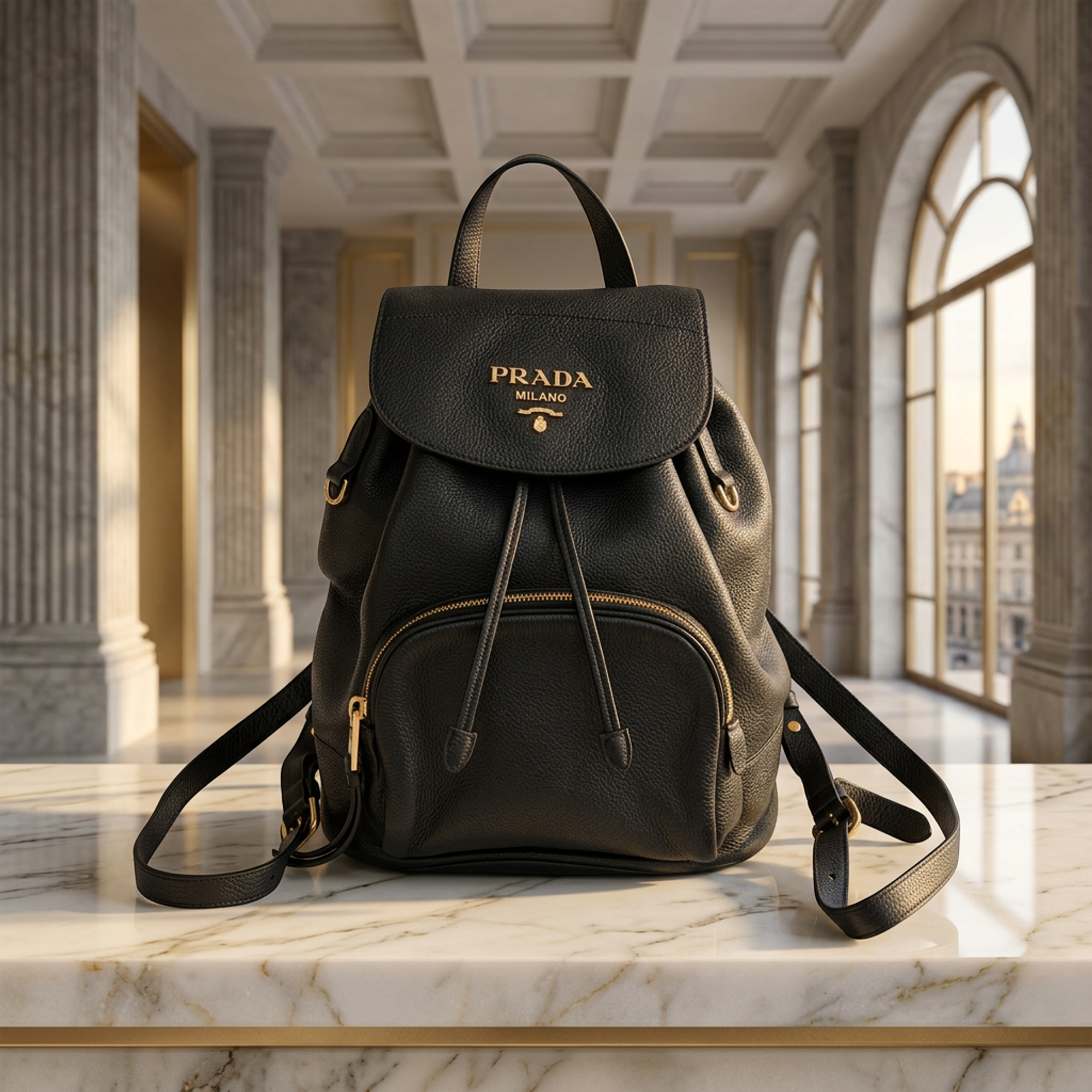 Prada Vitello Daino · Leather Backpack