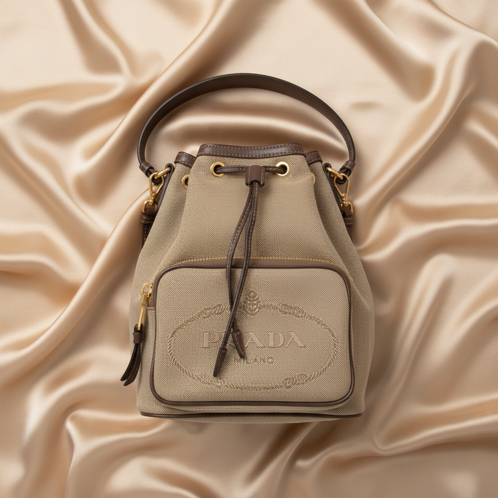 Prada Logo Jacquard · Drawstring Bag