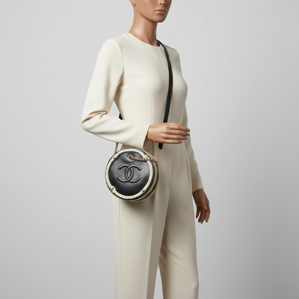 Chanel Coco Mark · Round Chain · Leather