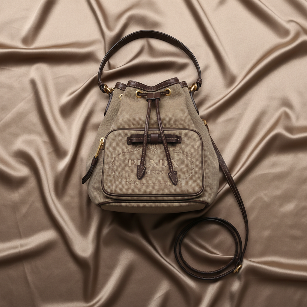 Prada Logo Jacquard · Drawstring Bag