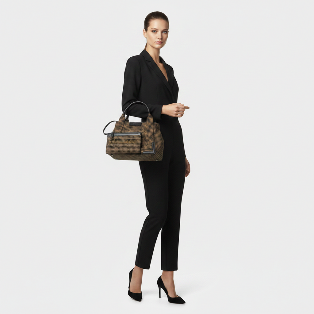 Balenciaga Navy Cabas S · Wool & Leather