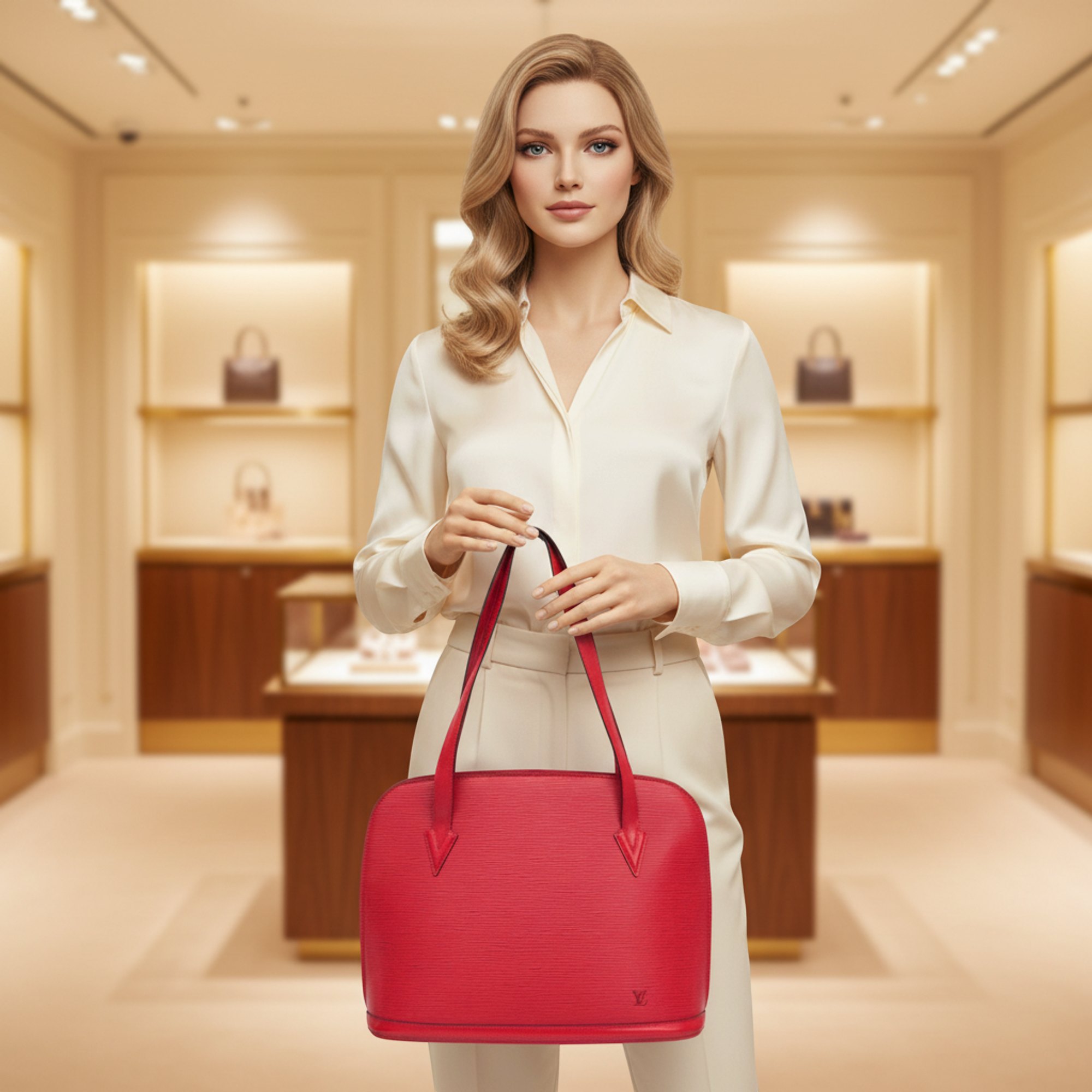 Louis Vuitton Epi Lussac · Castilian Red