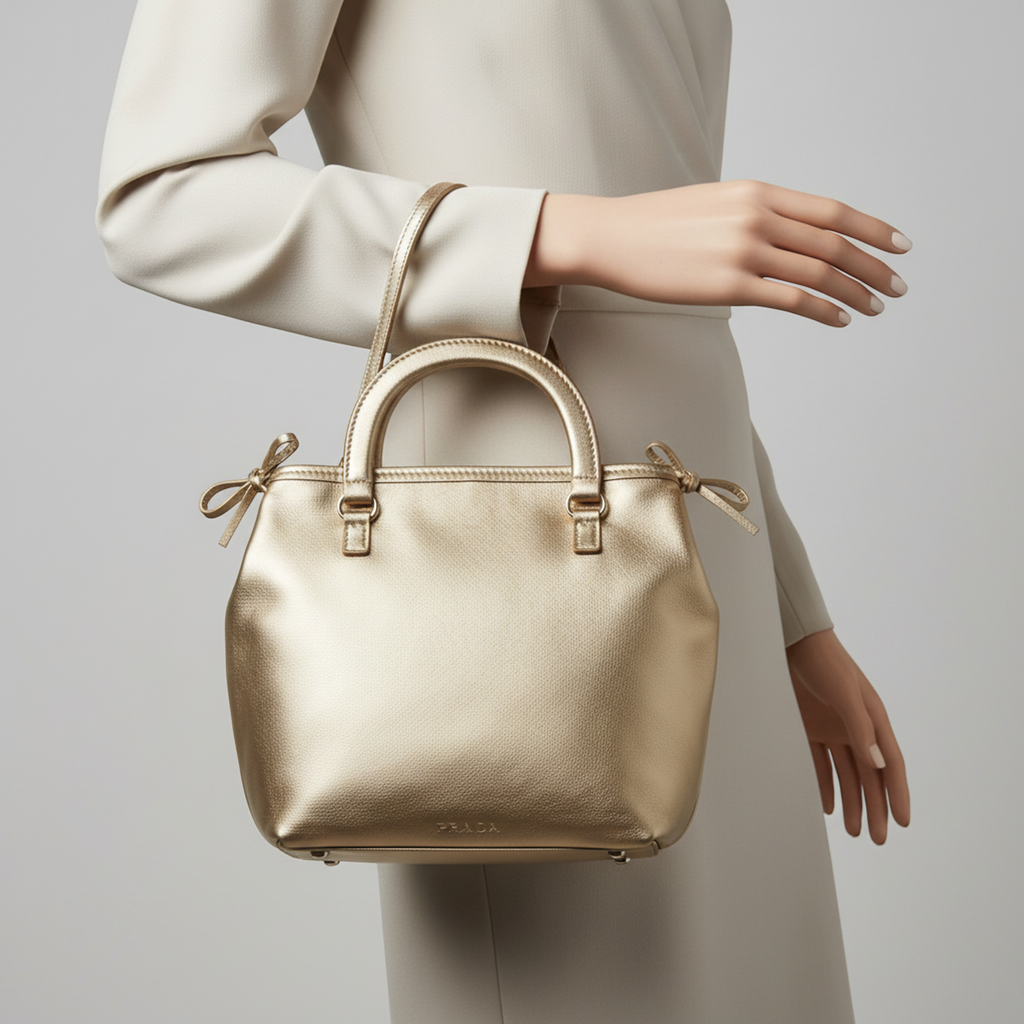 Prada Bow Metal · Leather Handbag