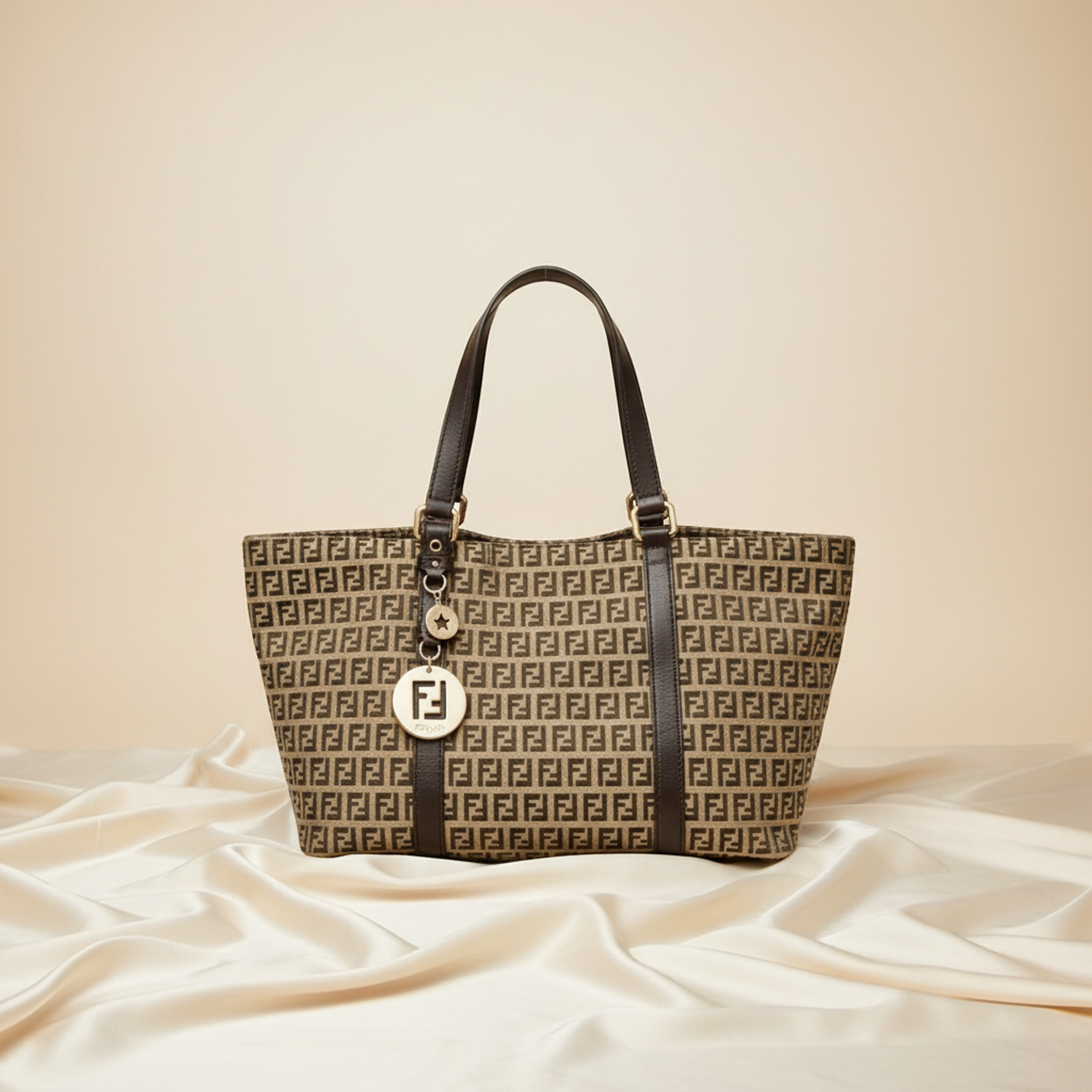 Fendi Zucchino · Canvas & Leather Tote