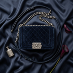 Chanel Boy · Velvet · Chain Shoulder Bag