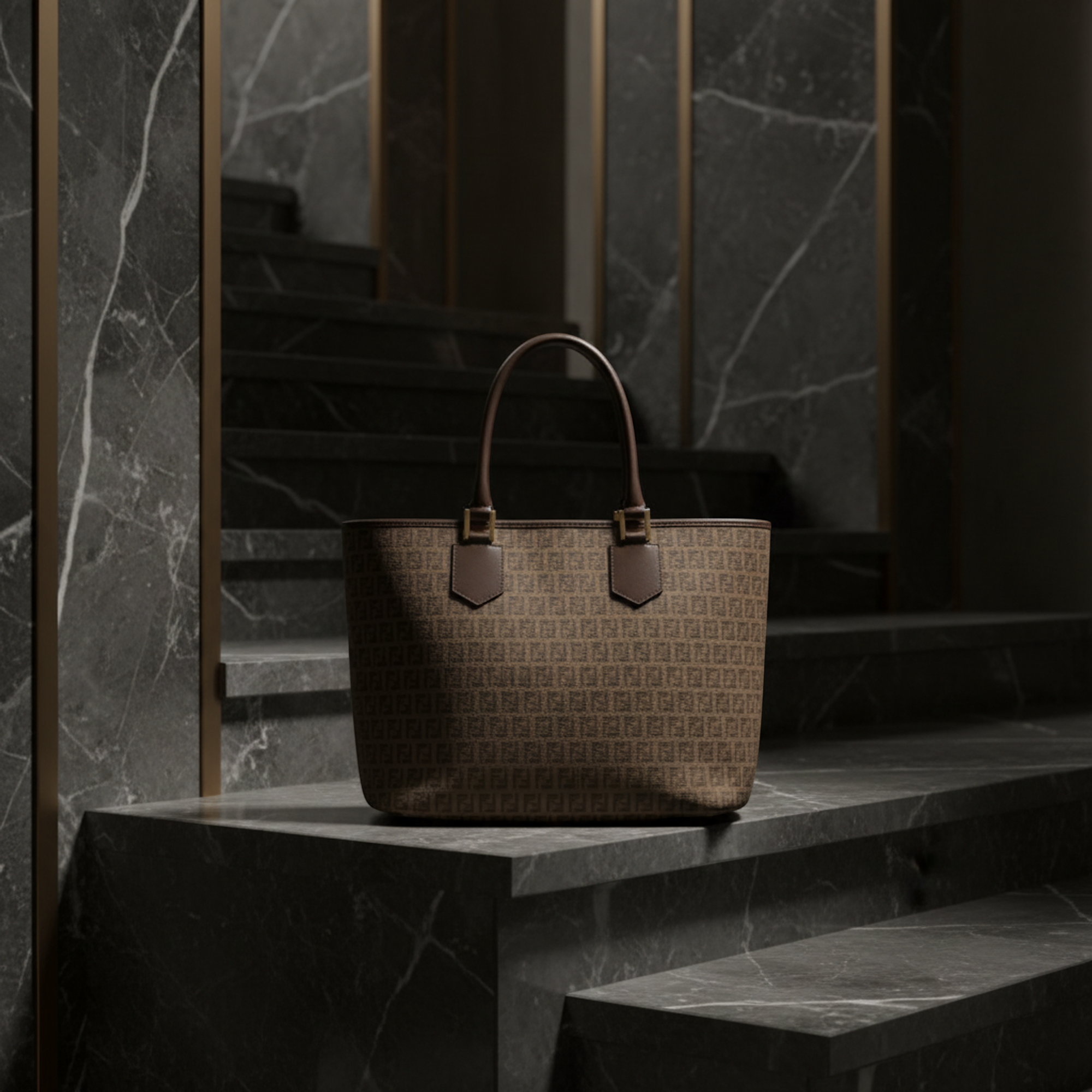 Fendi Zucchino · Coated Canvas Tote