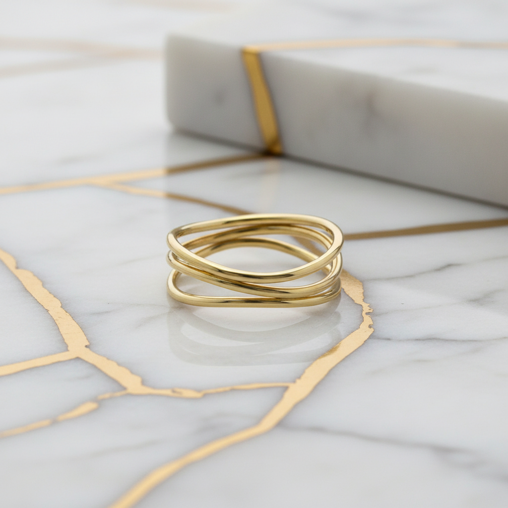 Tiffany Wave 3-Row · 18K Yellow Gold
