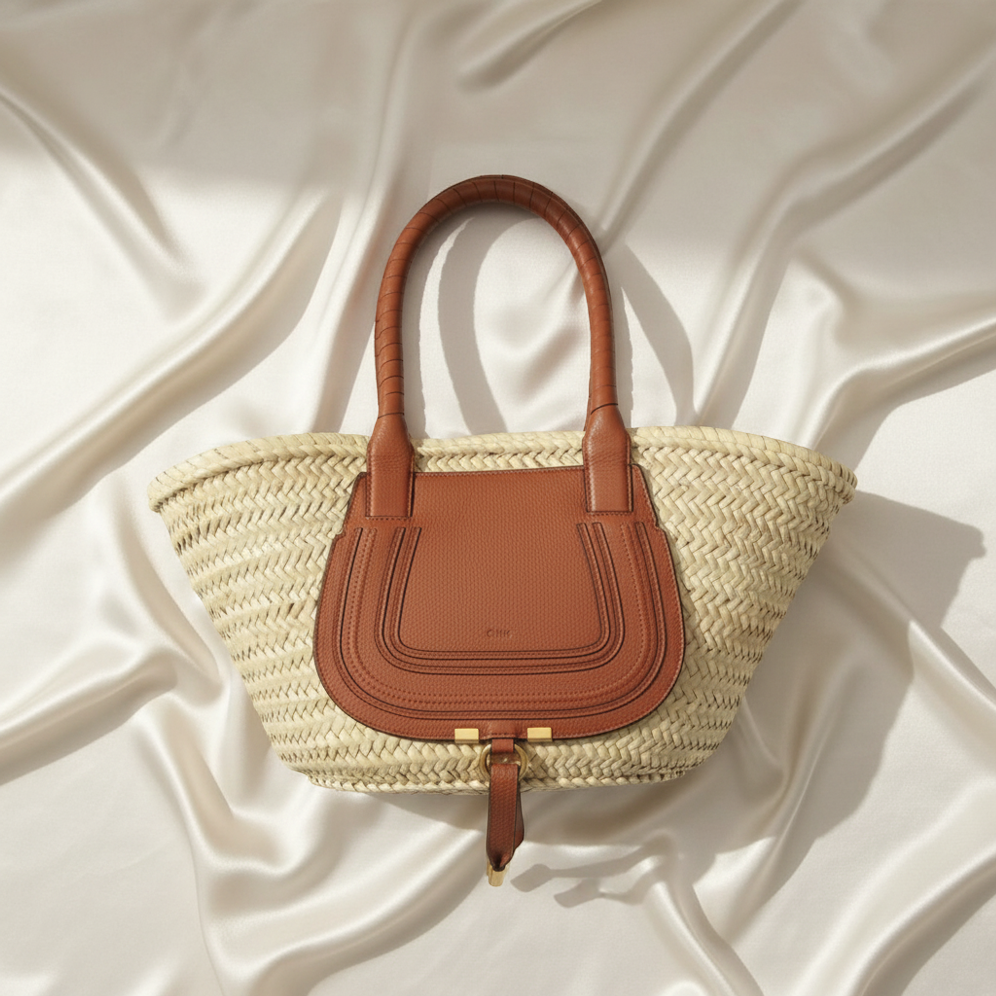 Chloé Marcie Basket · Raffia & Leather