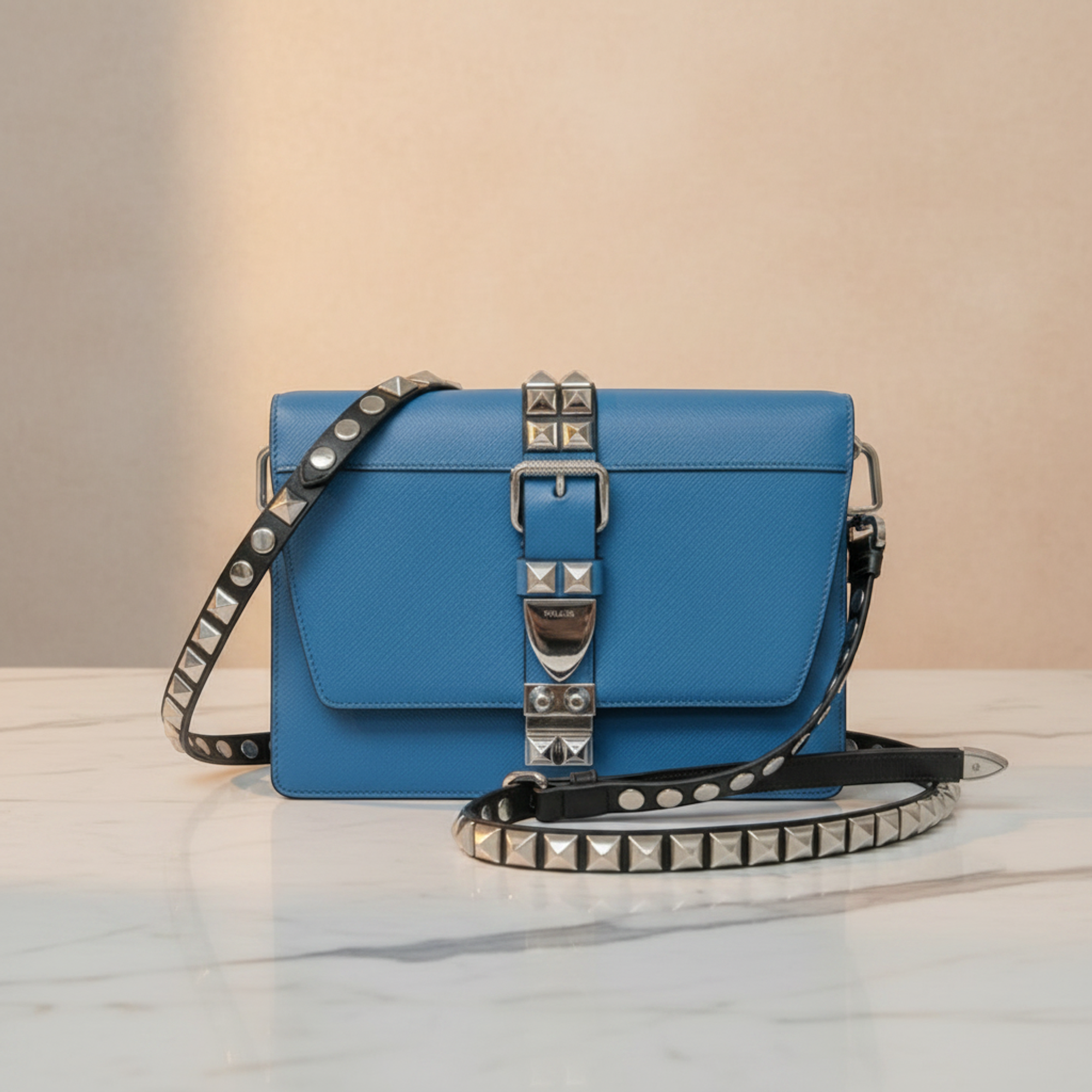 Prada Electra Studs · Leather Shoulder Bag