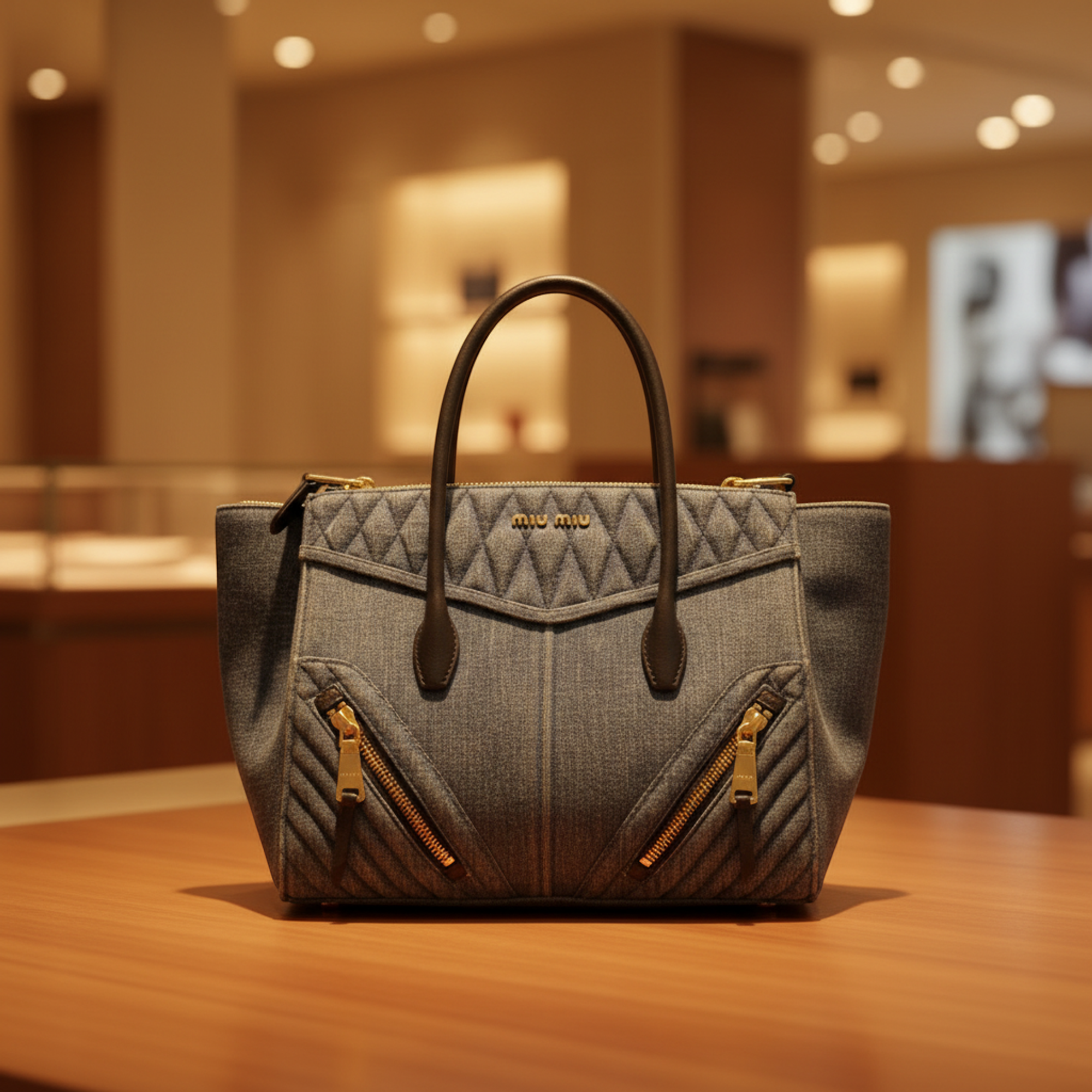 Miu Miu Biker · Denim & Leather