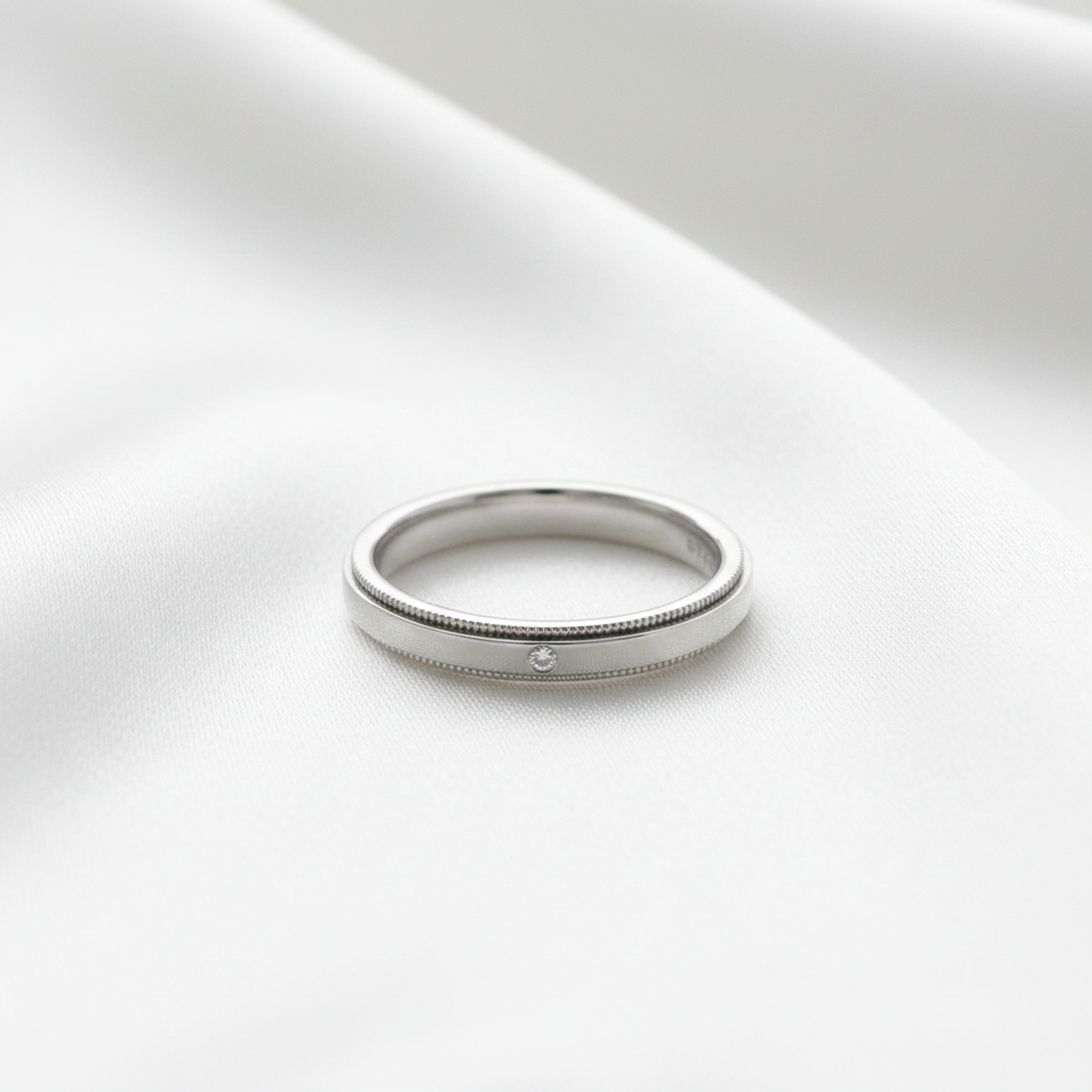 Tiffany Milgrain Band Ring · Platinum