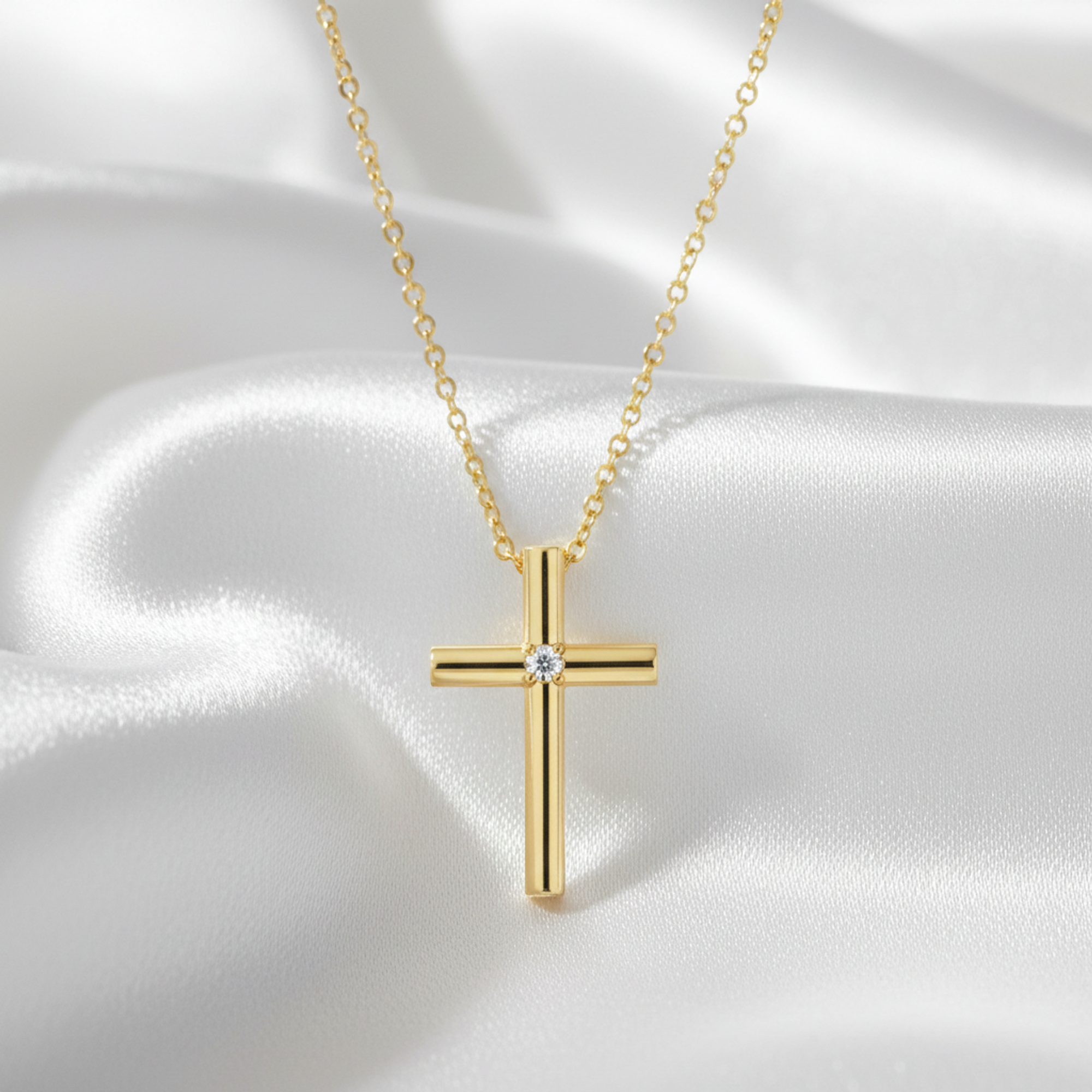 Tiffany Cross · 18K Yellow Gold · Diamond