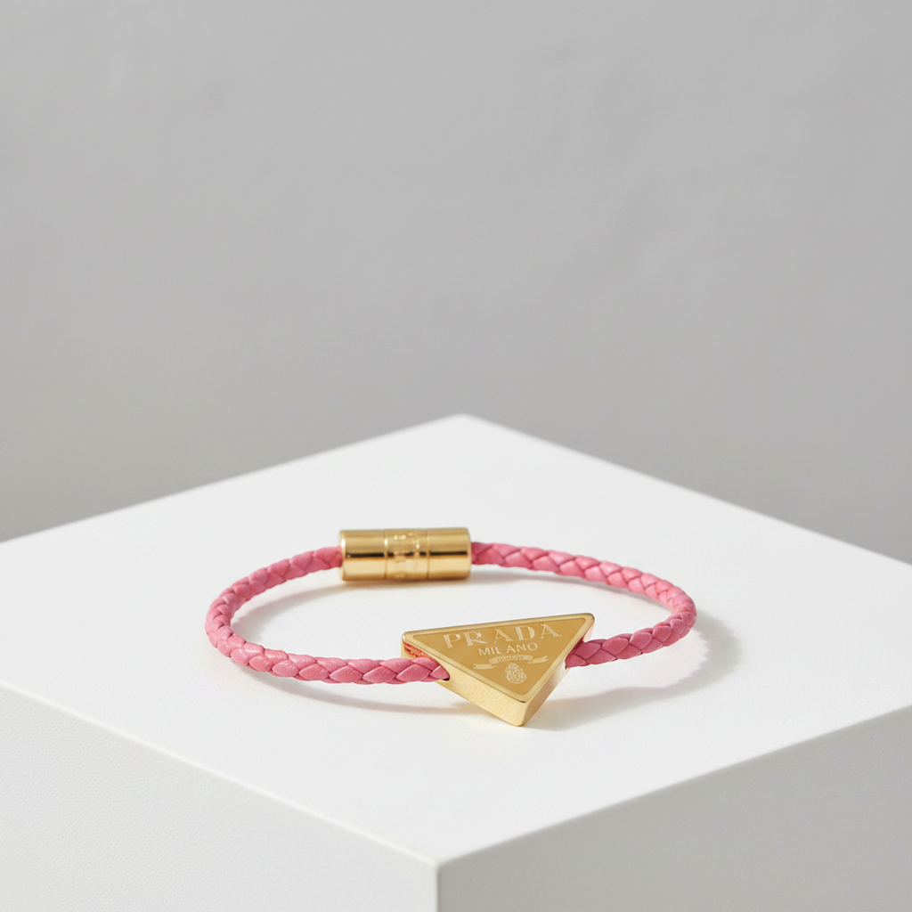 Prada Nappa Triangle · Leather Bangle