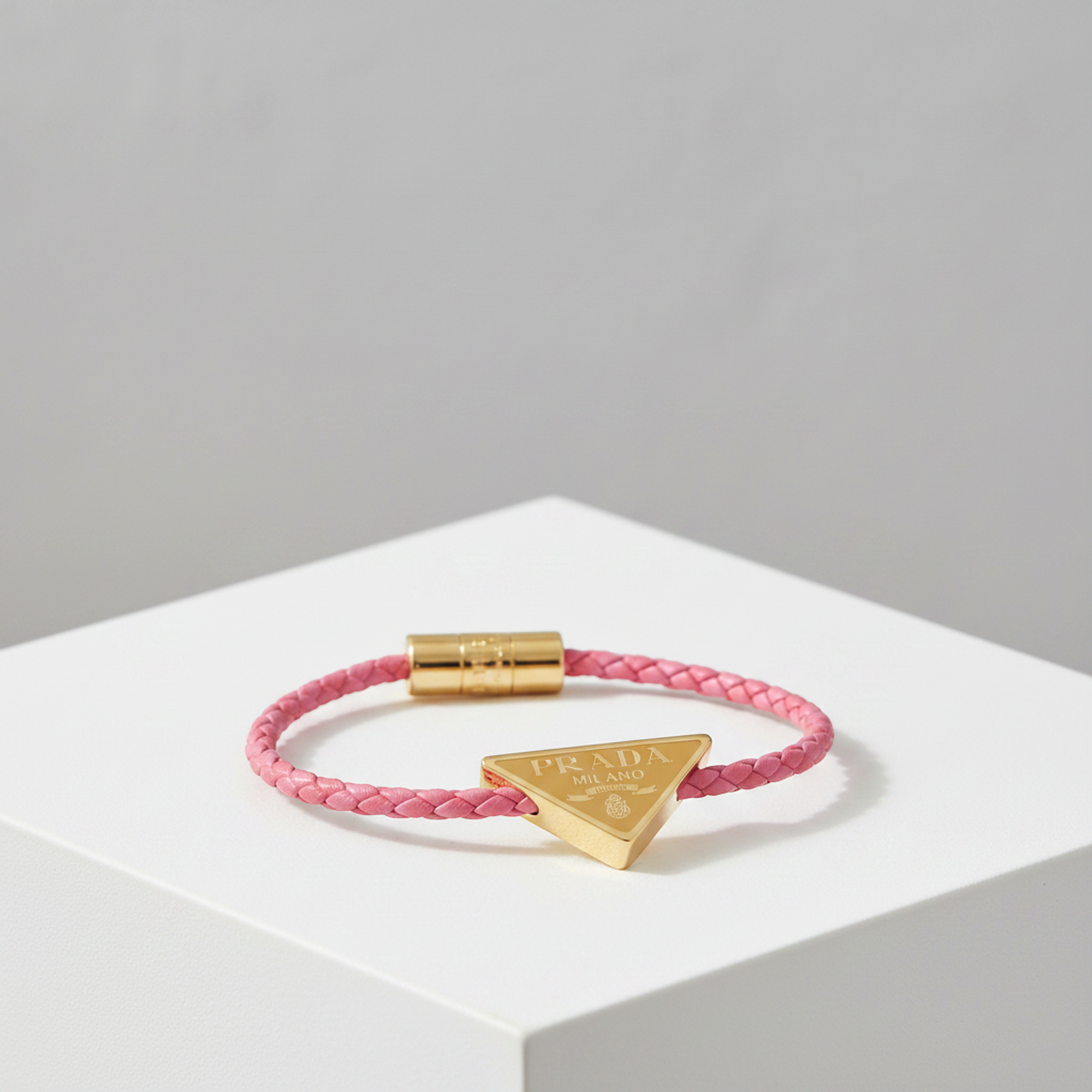 Prada Nappa Triangle · Leather Bangle