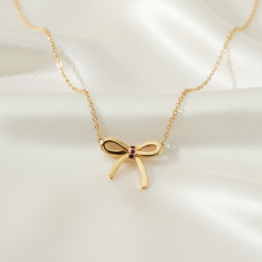 Tiffany Bow Ribbon · Rose Gold · Ruby