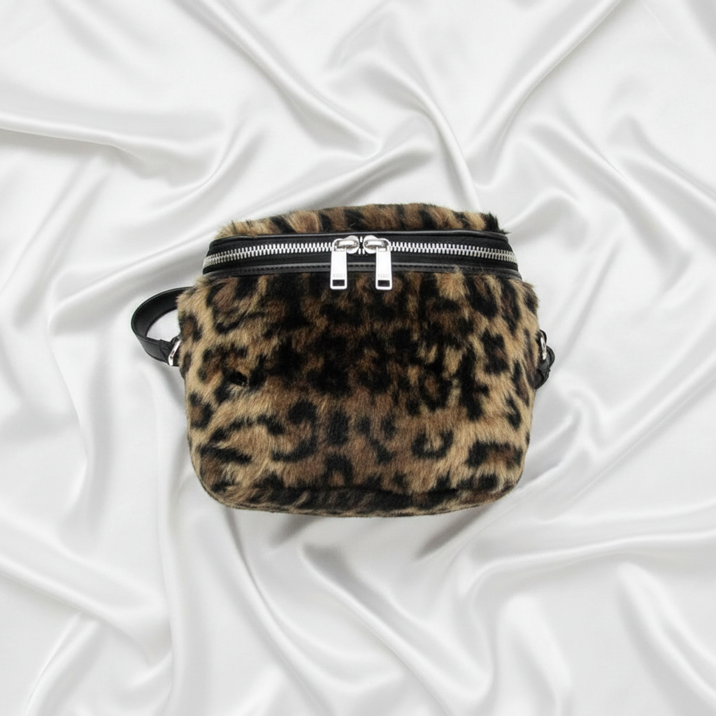 Celine Fluffy Box · Leopard Faux Fur