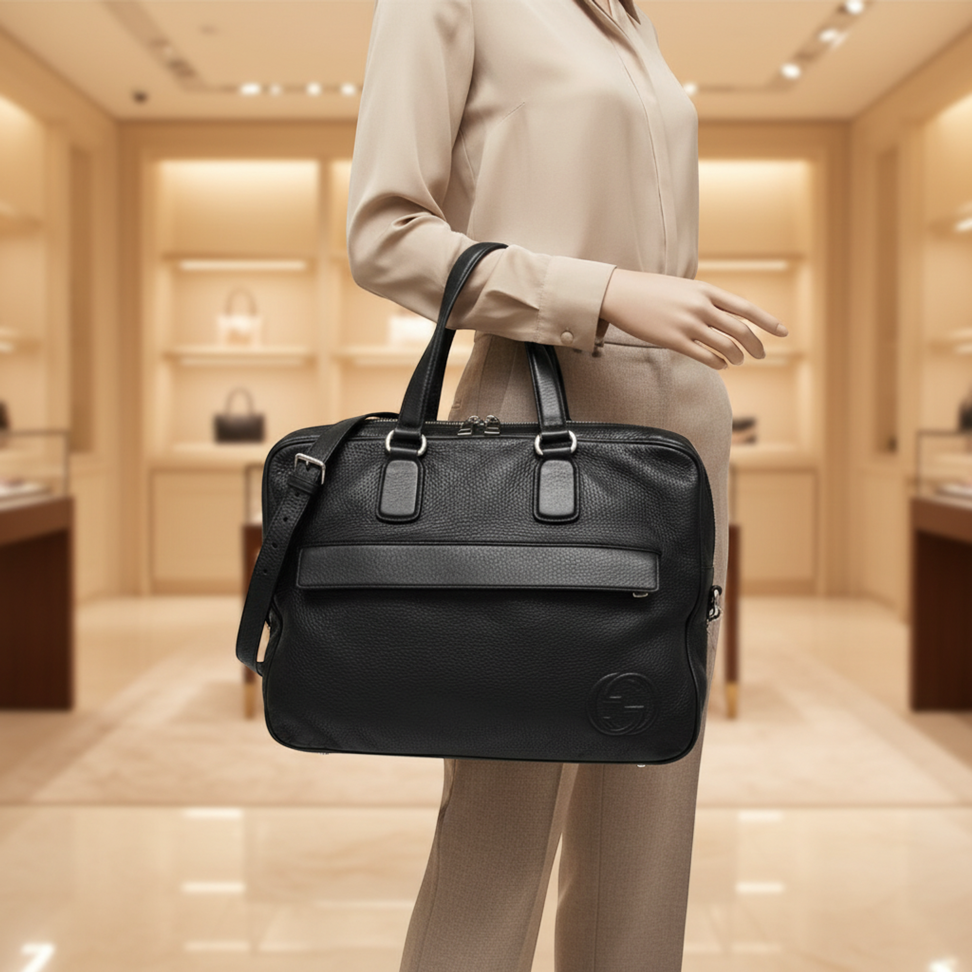 Gucci Interlocking G · Leather Briefcase
