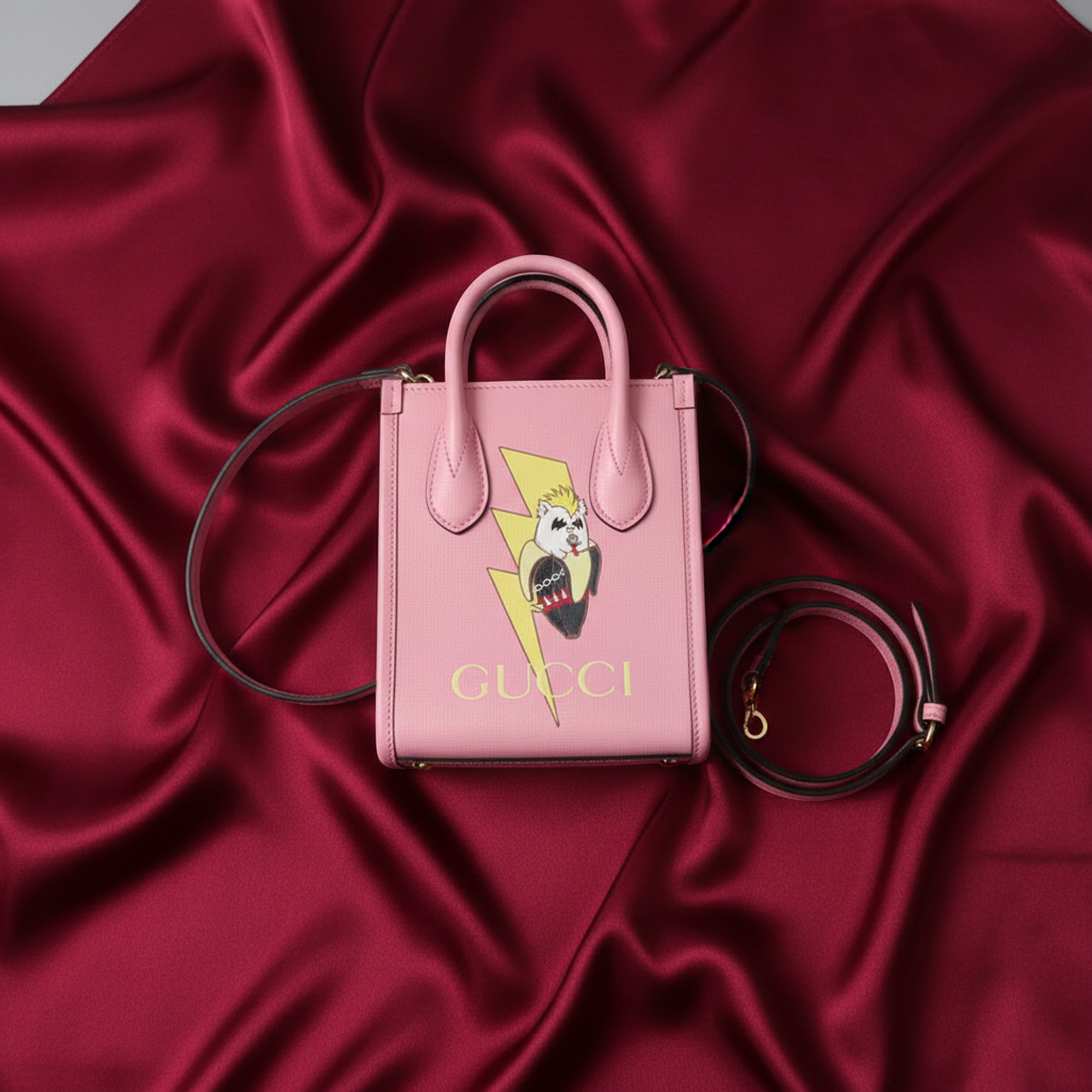 Gucci x Bananya · Leather Shoulder Bag