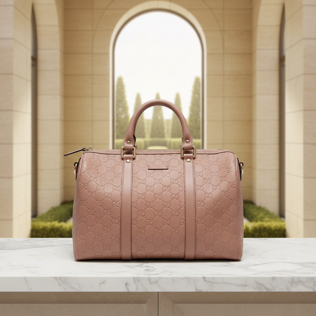 Gucci Guccissima · Boston Bag · Blush Leather