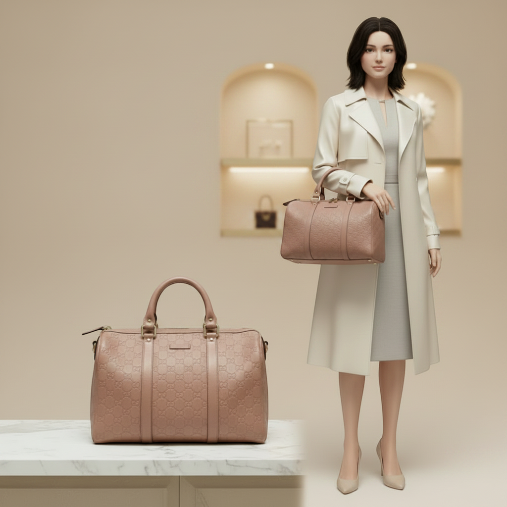 Gucci Guccissima · Boston Bag · Blush Leather