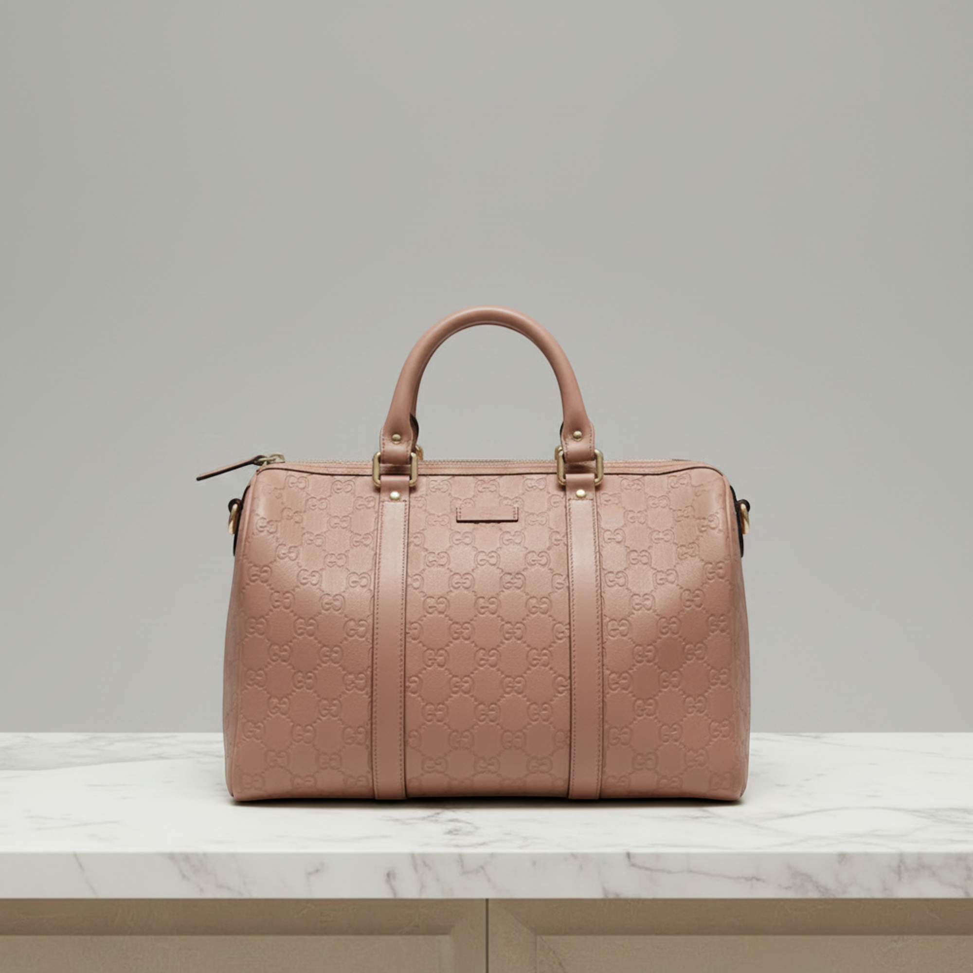 Gucci Guccissima · Boston Bag · Blush Leather