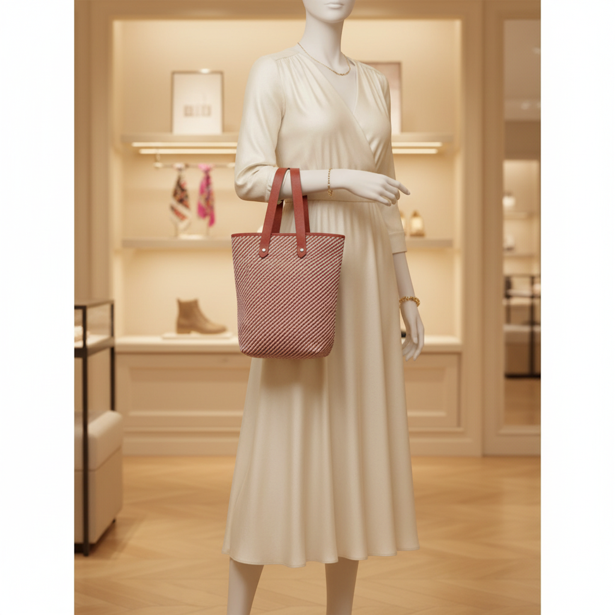 Hermès Ahmedabad · Leather & Toile Tote