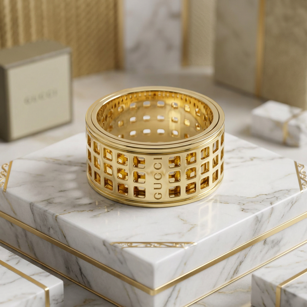 Gucci Scroll Wide · 18K Yellow Gold