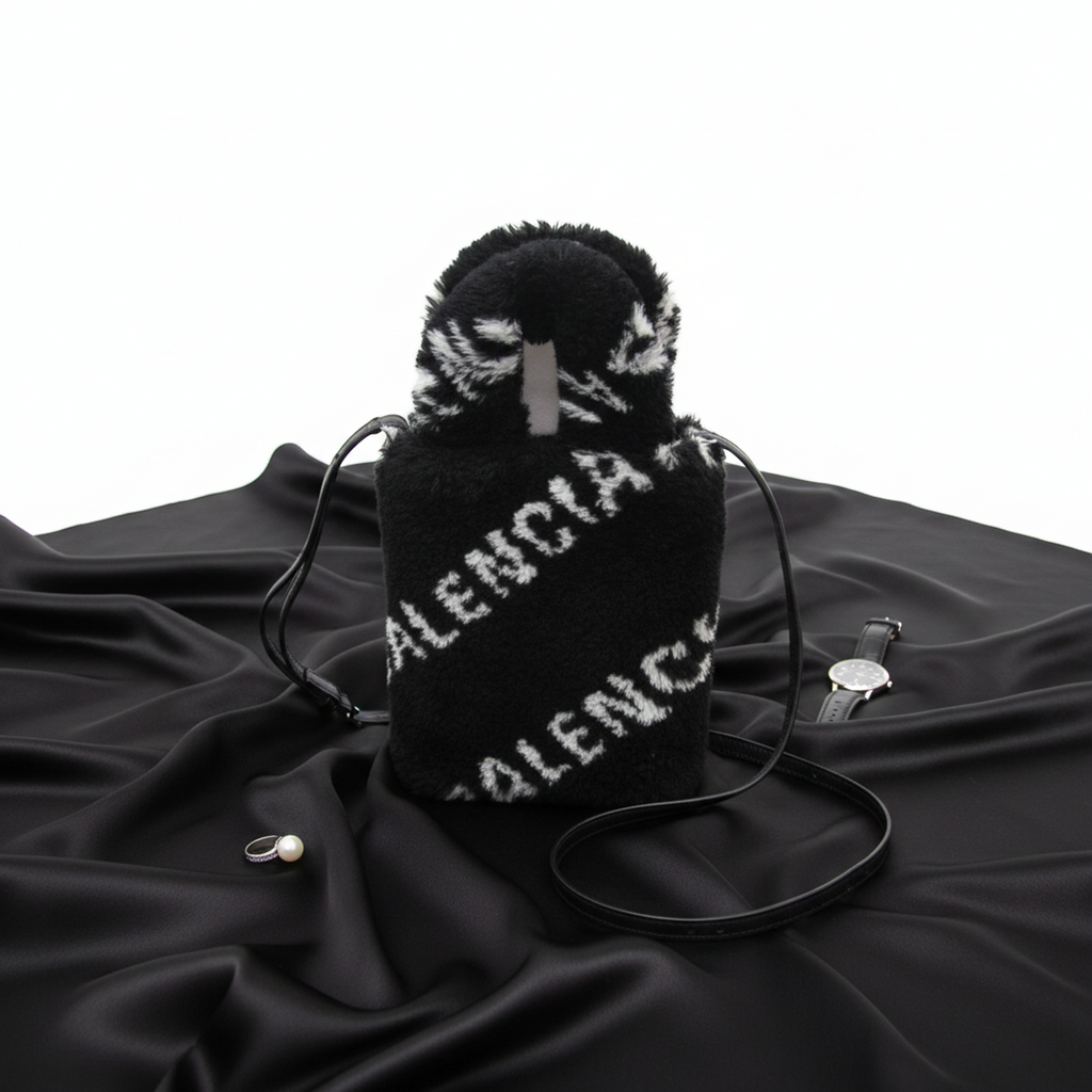 Balenciaga Everyday Phone Holder · Faux Fur