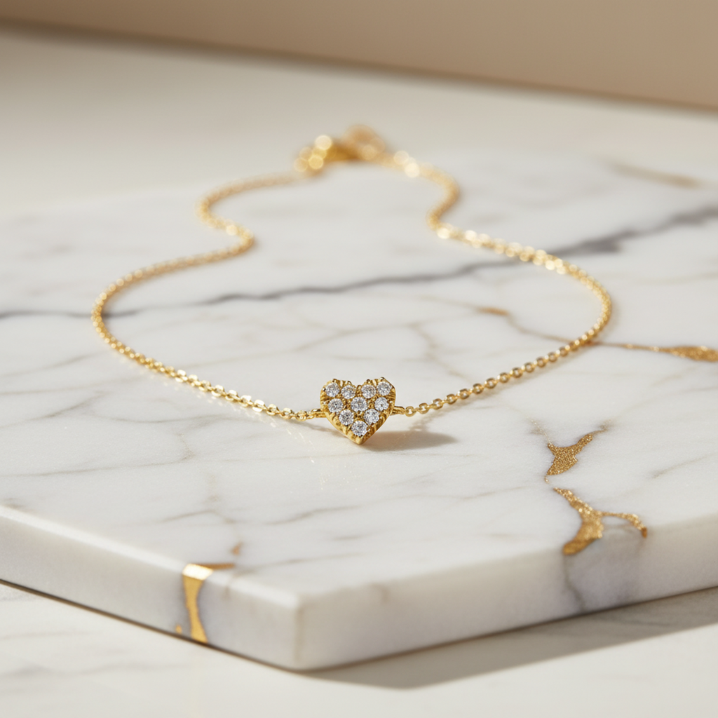 AHKAH Heart Pavé · 18K Yellow Gold · Diamond