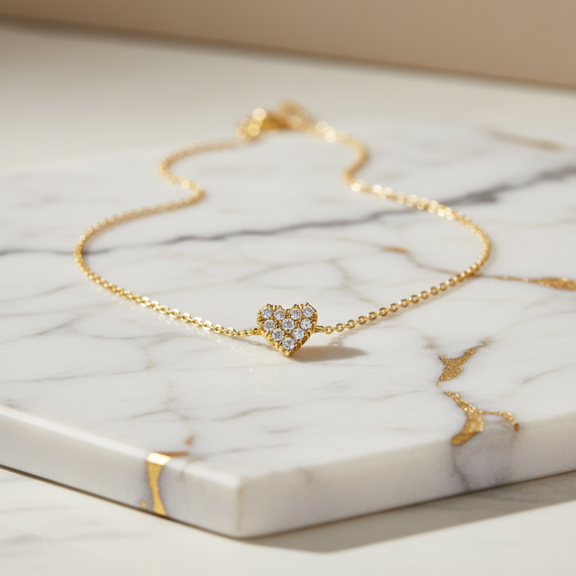 AHKAH Heart Pavé · 18K Yellow Gold · Diamond