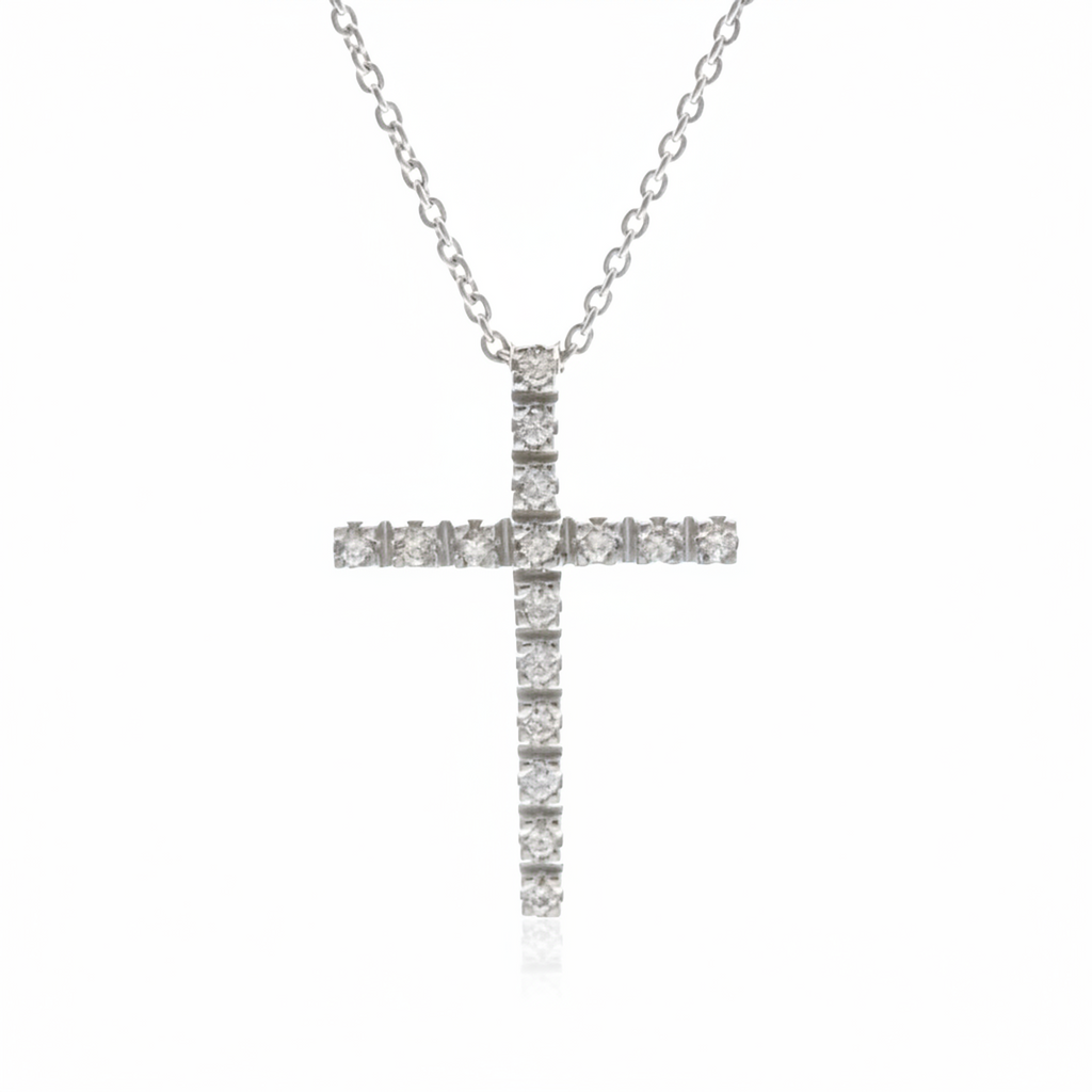 Star Jewelry Diamond Cross · 18K White Gold