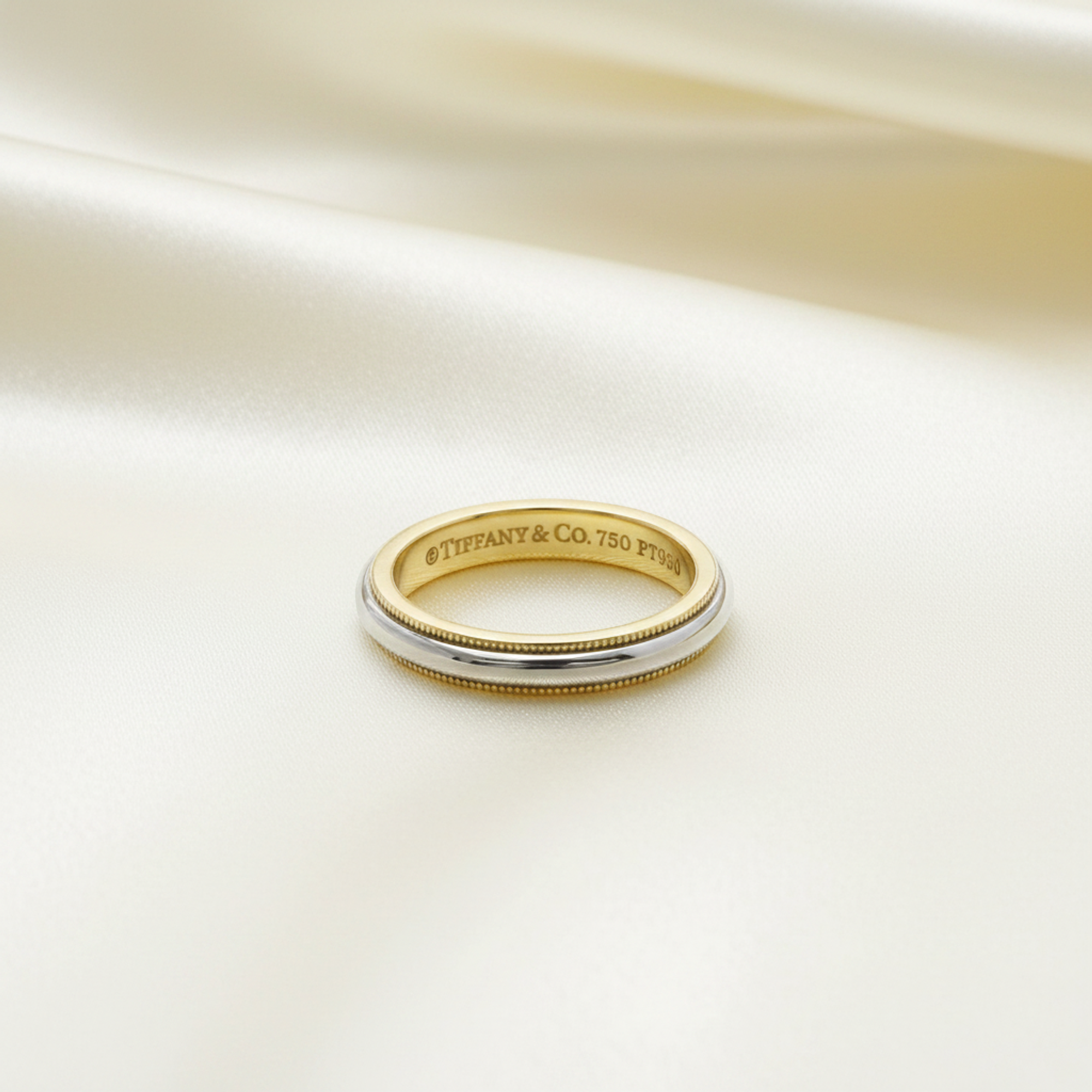 Tiffany Milgrain · Platinum & 18K Yellow Gold