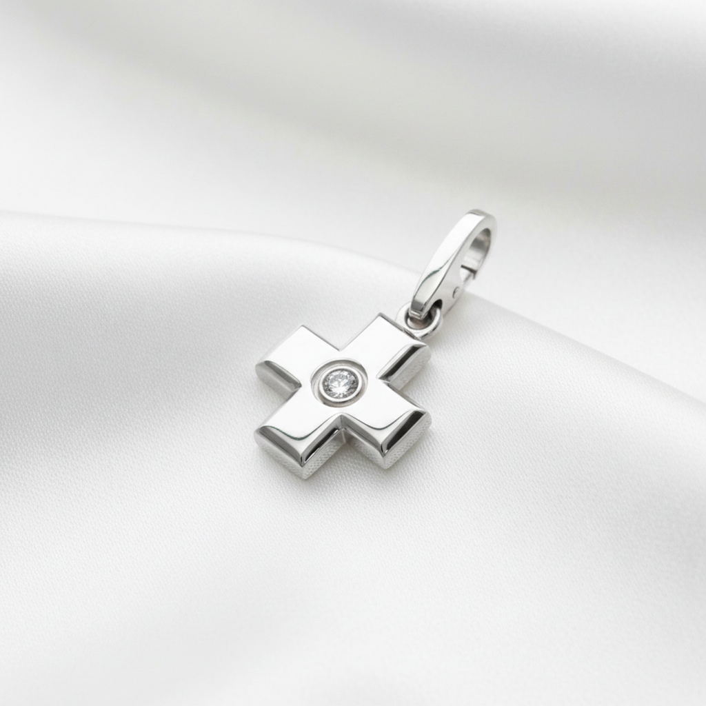 Cartier Cross · 18K White Gold · Diamond
