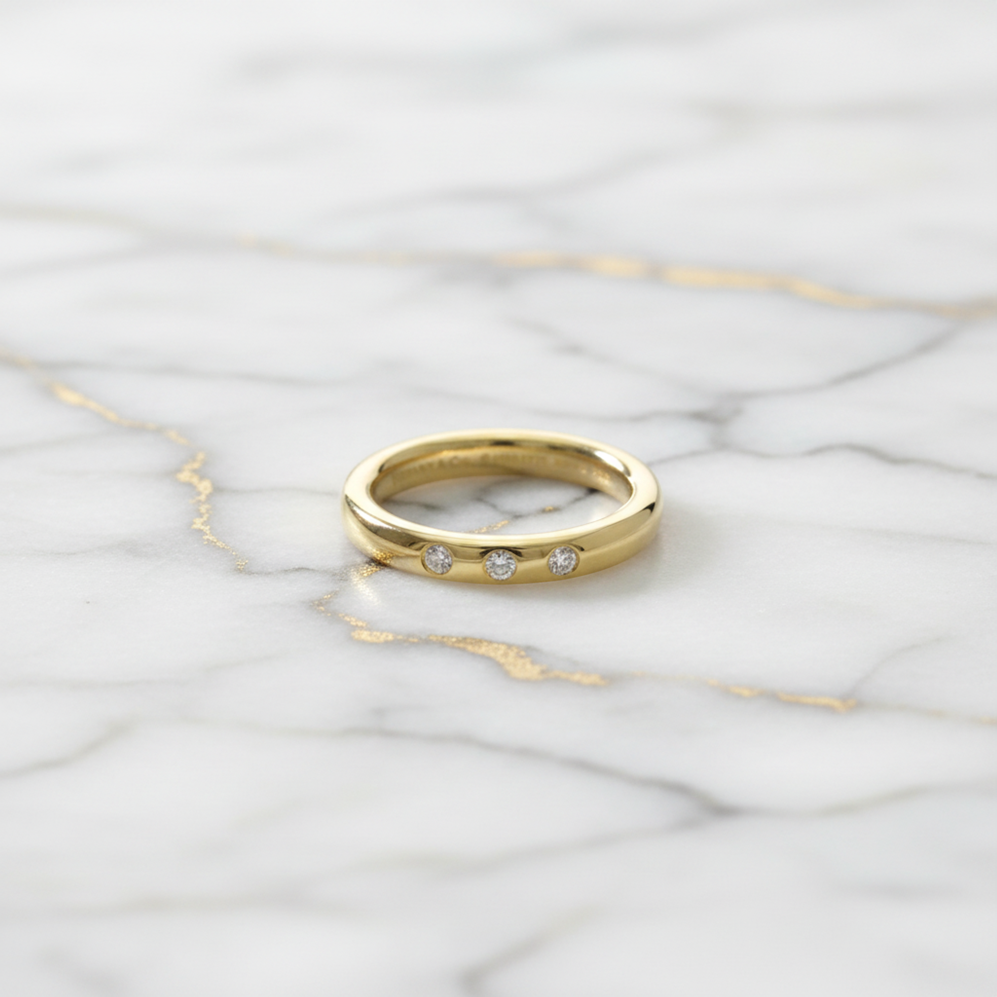 Tiffany Stacking Band · 3 Diamond · 18K Yellow