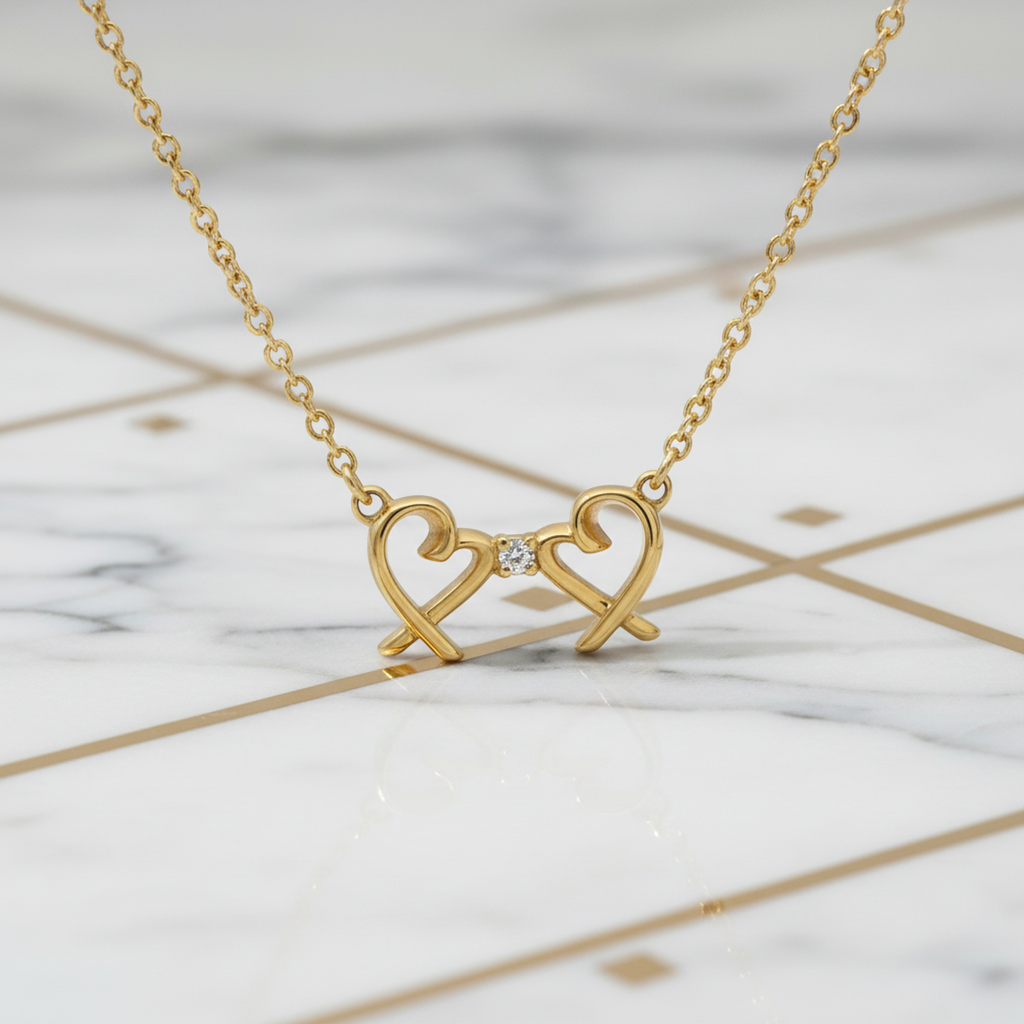 Tiffany Double Loving Heart · 18K Yellow Gold