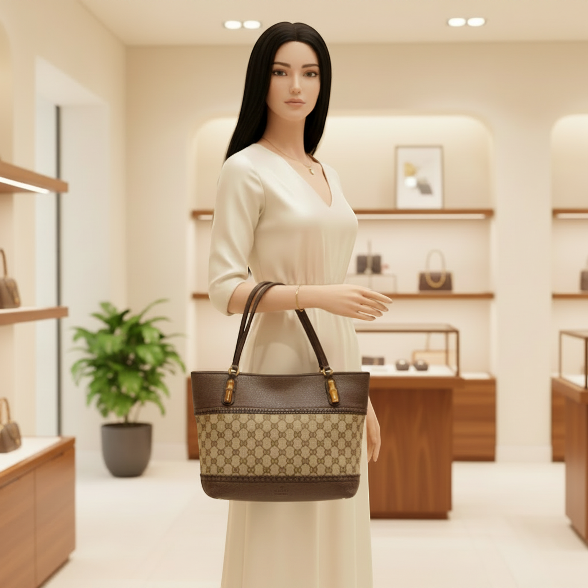 Gucci Bamboo · GG Canvas Tote