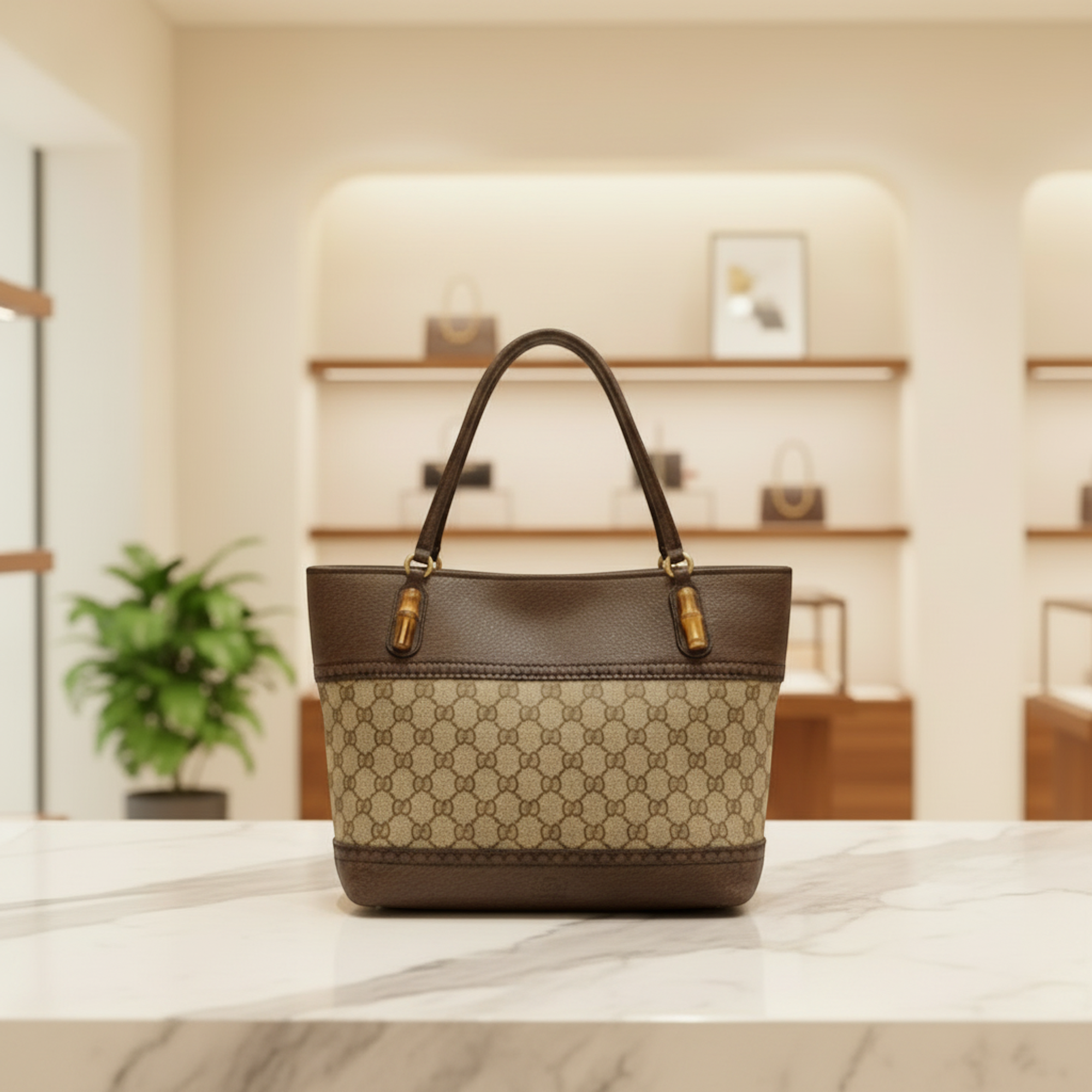 Gucci Bamboo · GG Canvas Tote